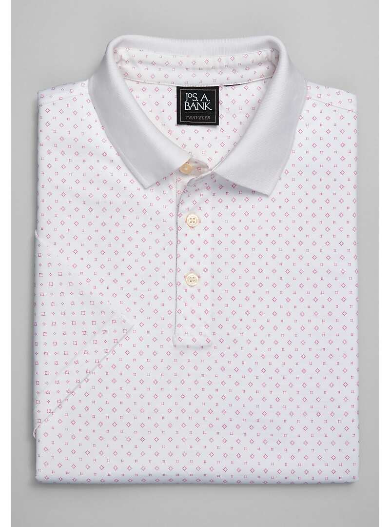 Traveler Collection Traditional Fit Diamond Dot Jersey Golf Polo Big & Tall CLEARANCE All