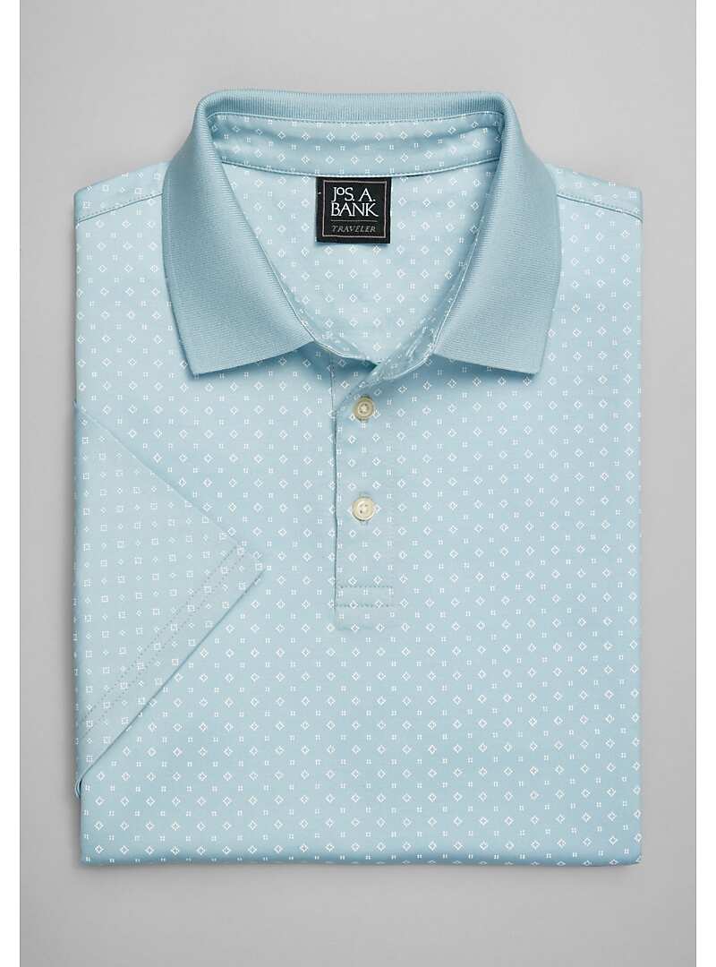 Traveler Collection Traditional Fit Diamond Dot Jersey Golf Polo CLEARANCE All Clearance Jos