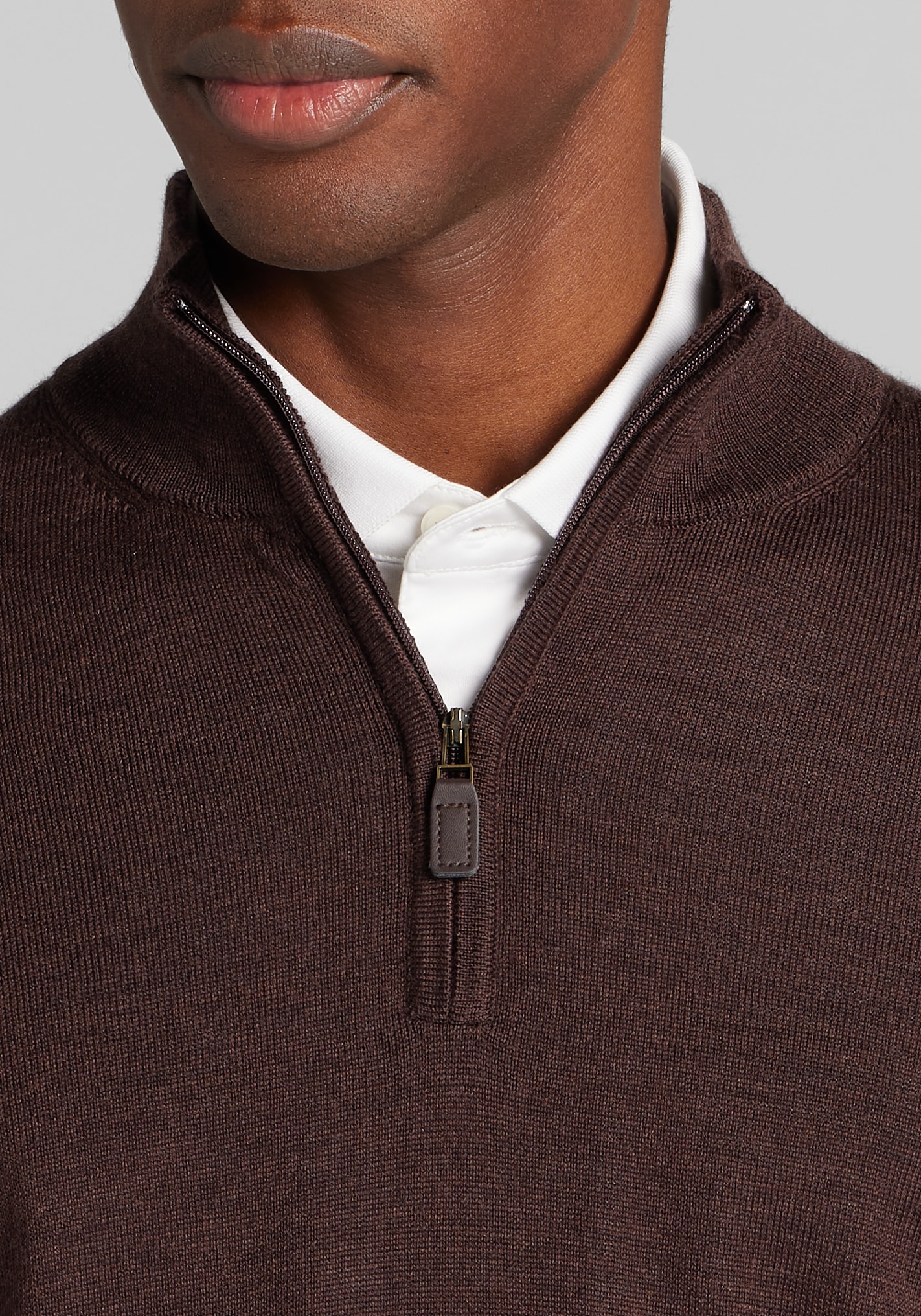 Traveler® Collection Tailored Fit 1/4-Zip Merino Blend Sweater