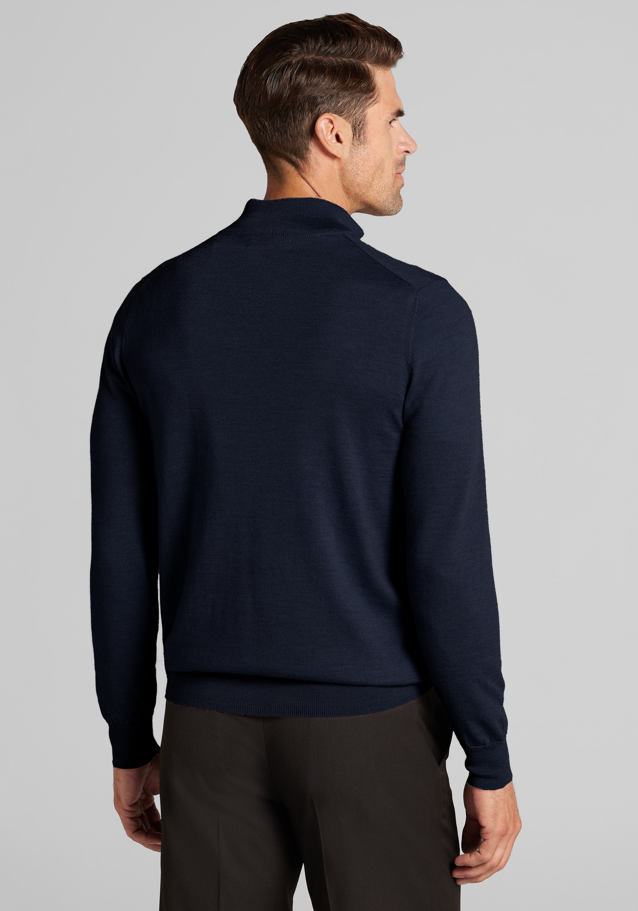 Traveler® Collection Tailored Fit Long Sleeve 1/4-Zip Merino Wool Sweater