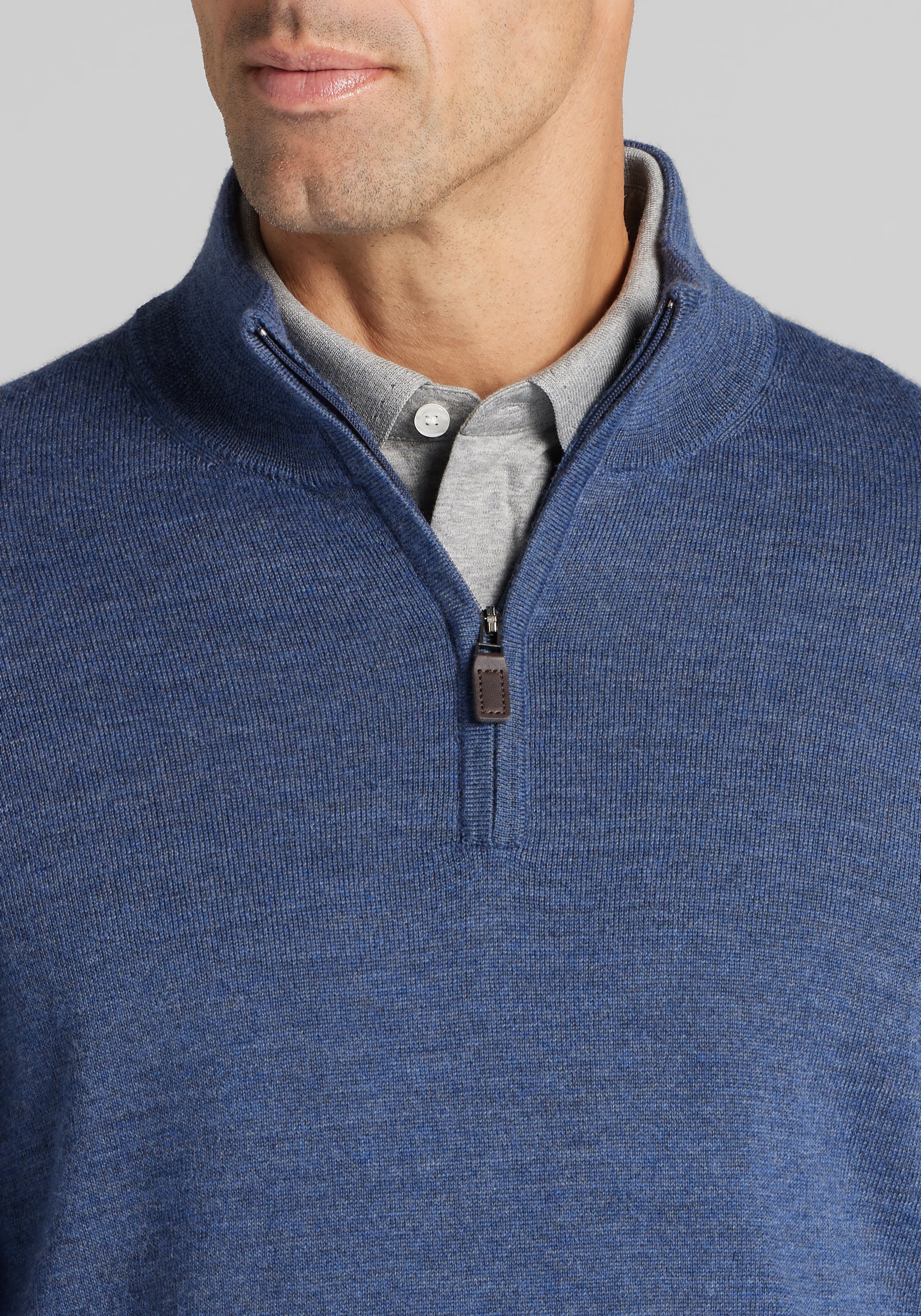 Traveler® Collection Tailored Fit Merino Blend 1/4 Zip Sweater