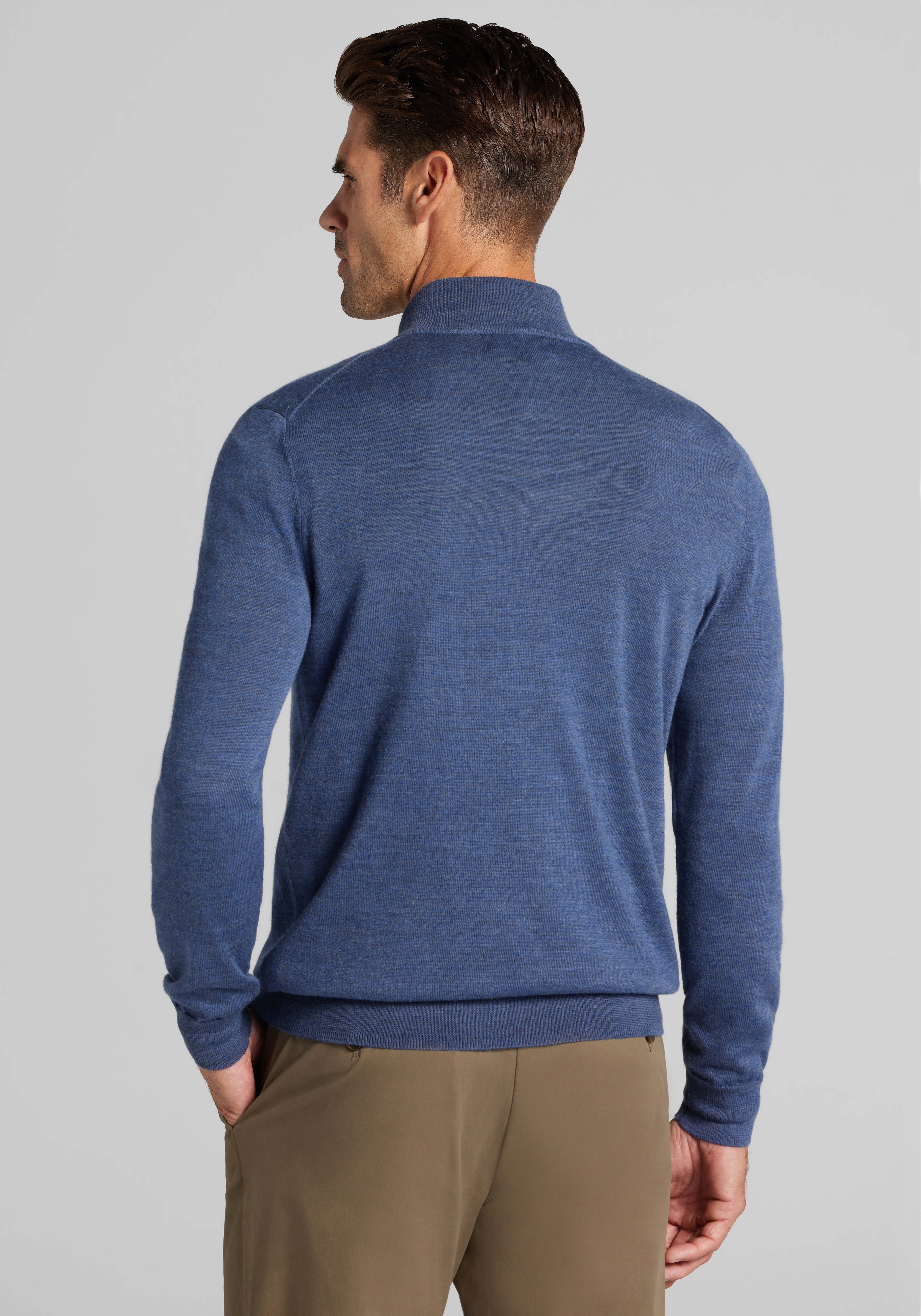 Traveler® Collection Tailored Fit Merino Blend 1/4 Zip Sweater
