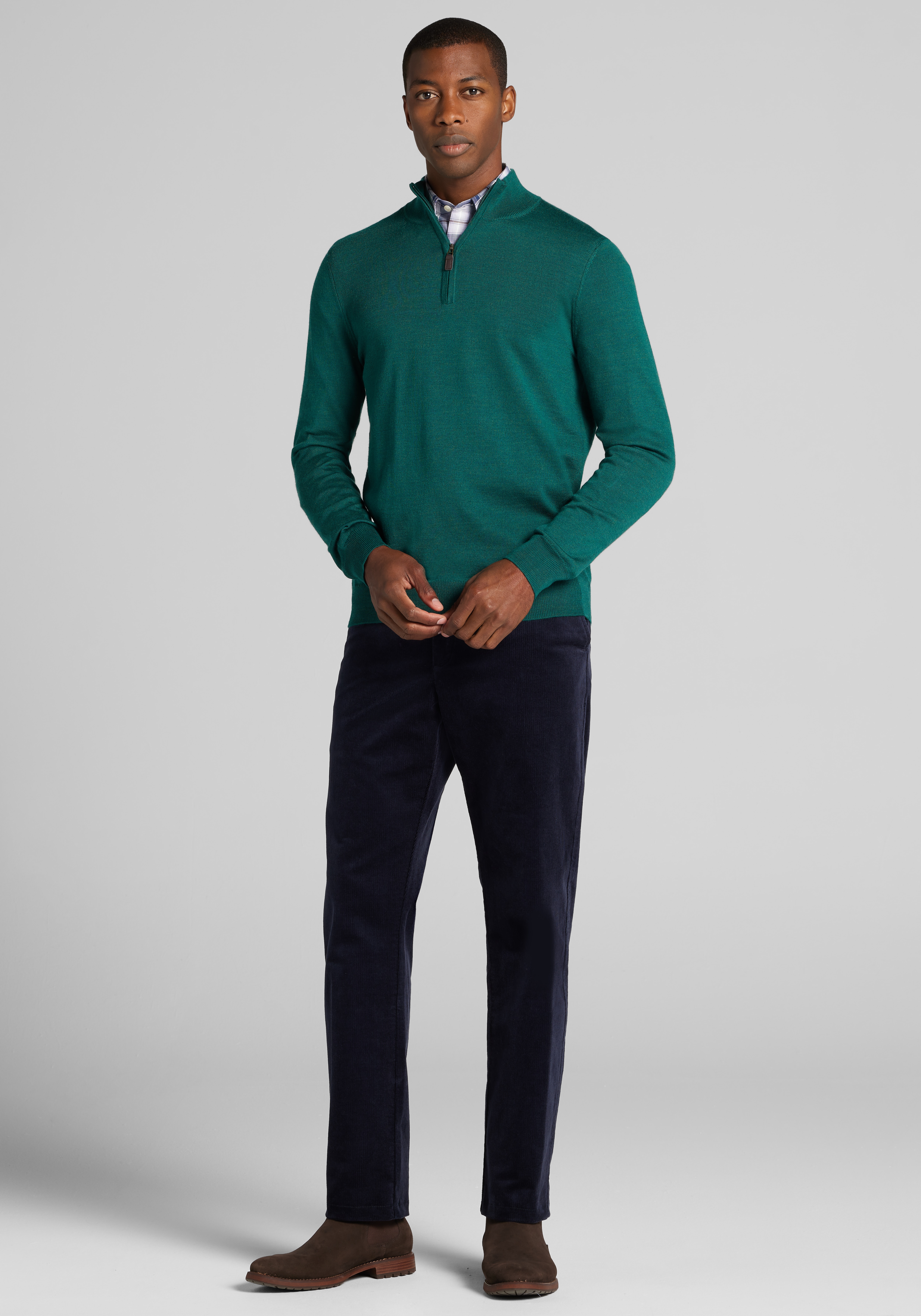 Traveler® Collection Tailored Fit Merino Wool 1/4-Zip Sweater