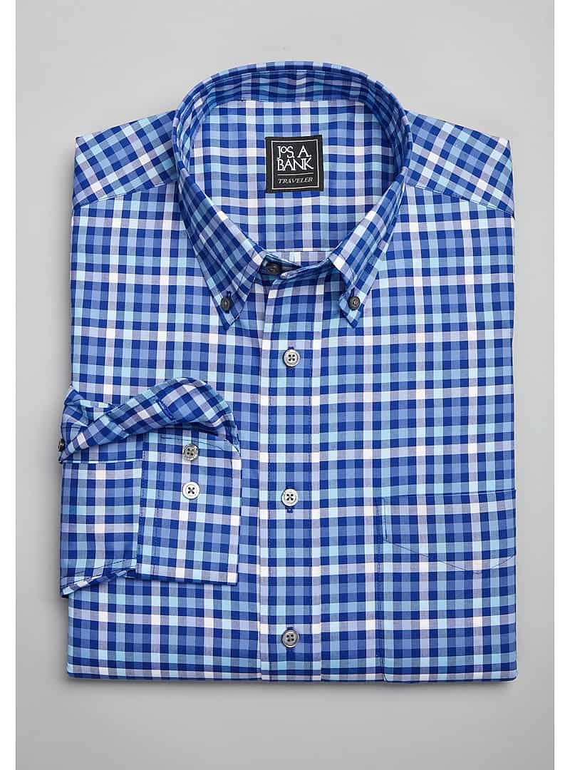 Jos. A. Bank Men's Traditional Fit Button-Down Collar Check Sportshirt