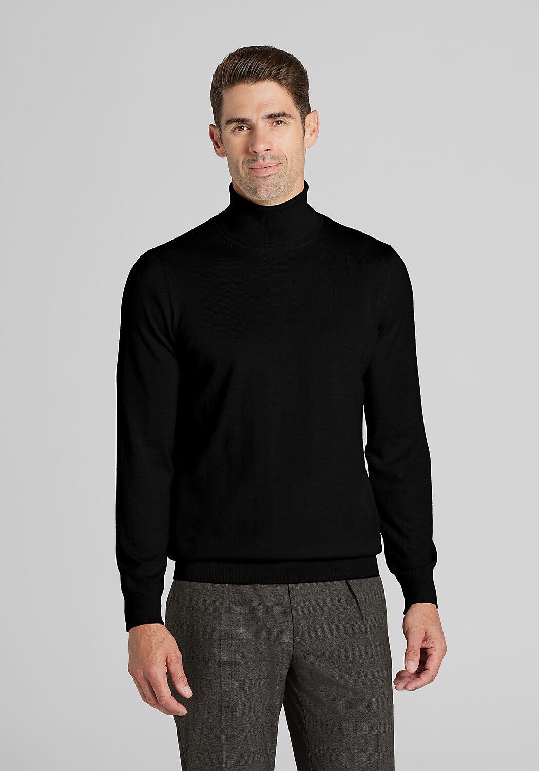 Traveler® Traveler Collection Tailored Fit Merino Wool Blend Turtleneck Sweater - Big & Tall