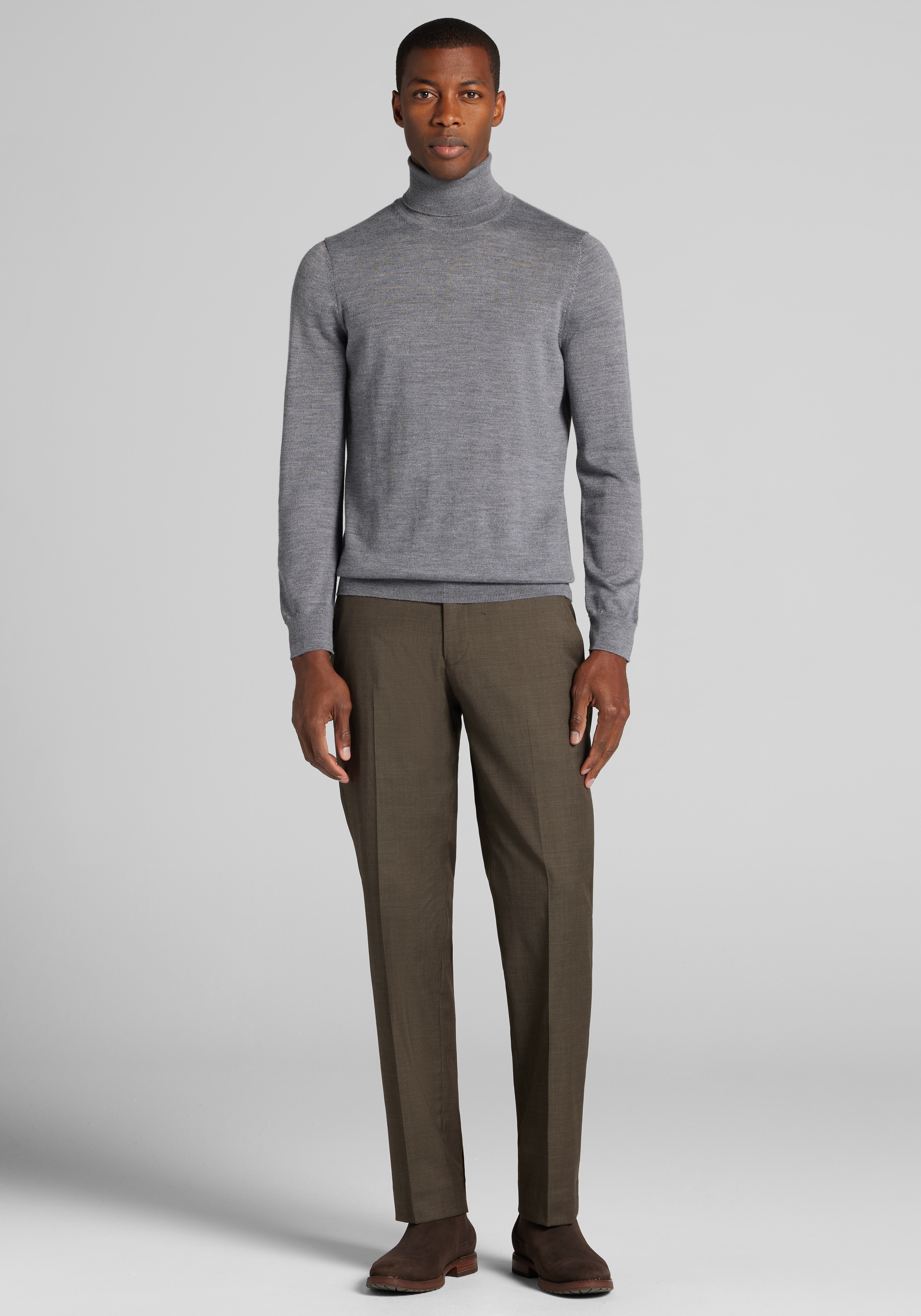 Traveler® Collection Tailored Fit Merino Wool Turtleneck Sweater