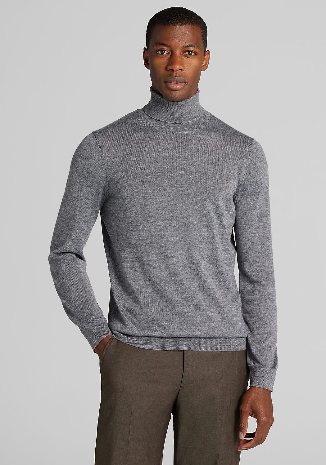 Traveler® Collection Tailored Fit Merino Wool Turtleneck Sweater