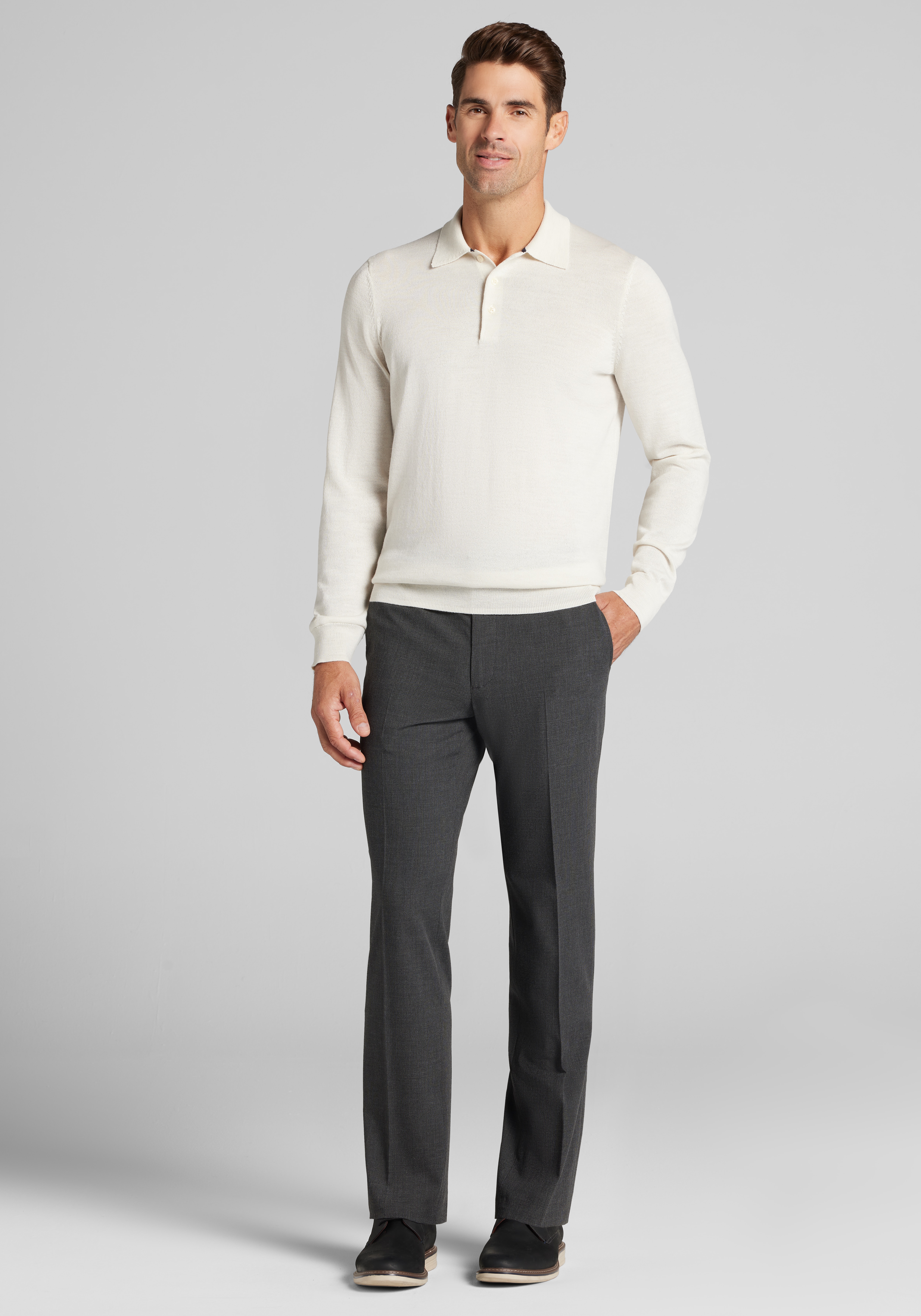 Traveler® Collection Tailored Fit Merino Blend Polo Sweater