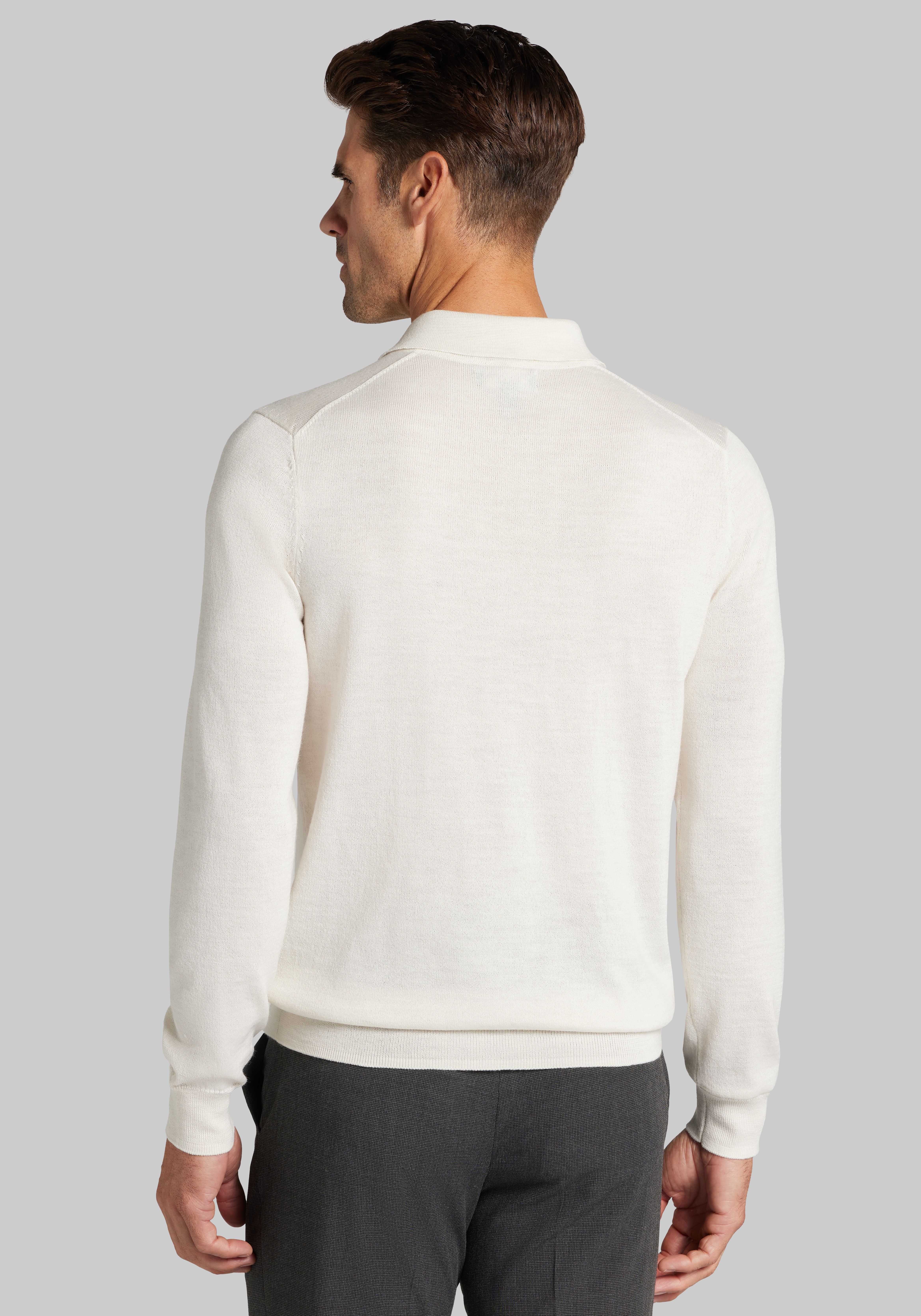 Traveler® Collection Tailored Fit Merino Blend Polo Sweater
