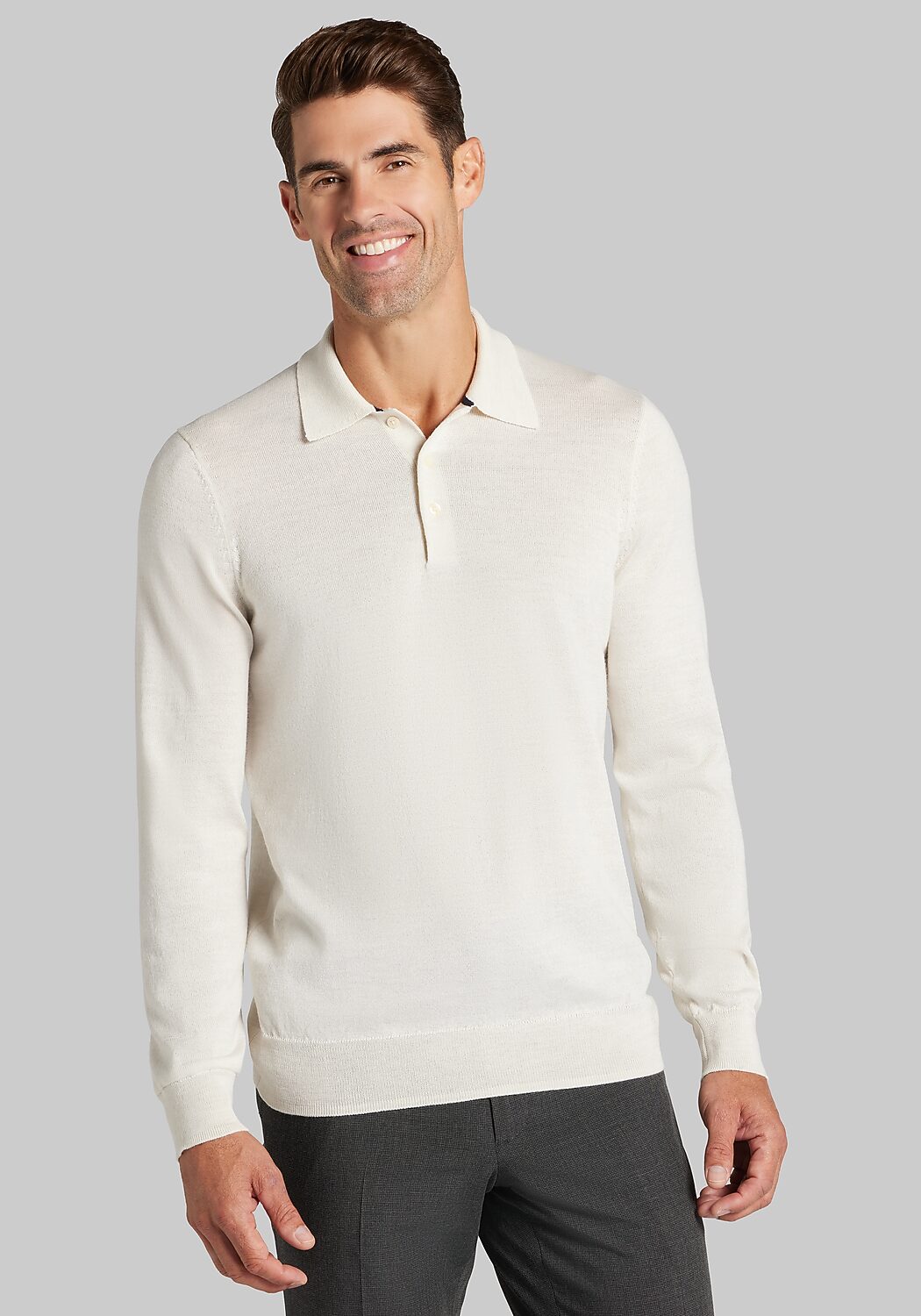 Traveler® Collection Tailored Fit Merino Blend Polo Sweater