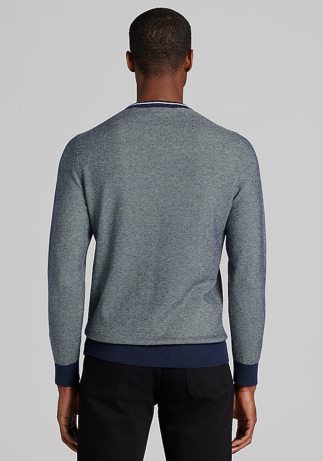 Bank Tailored Fit Honeycomb Crew Neck Sweater A