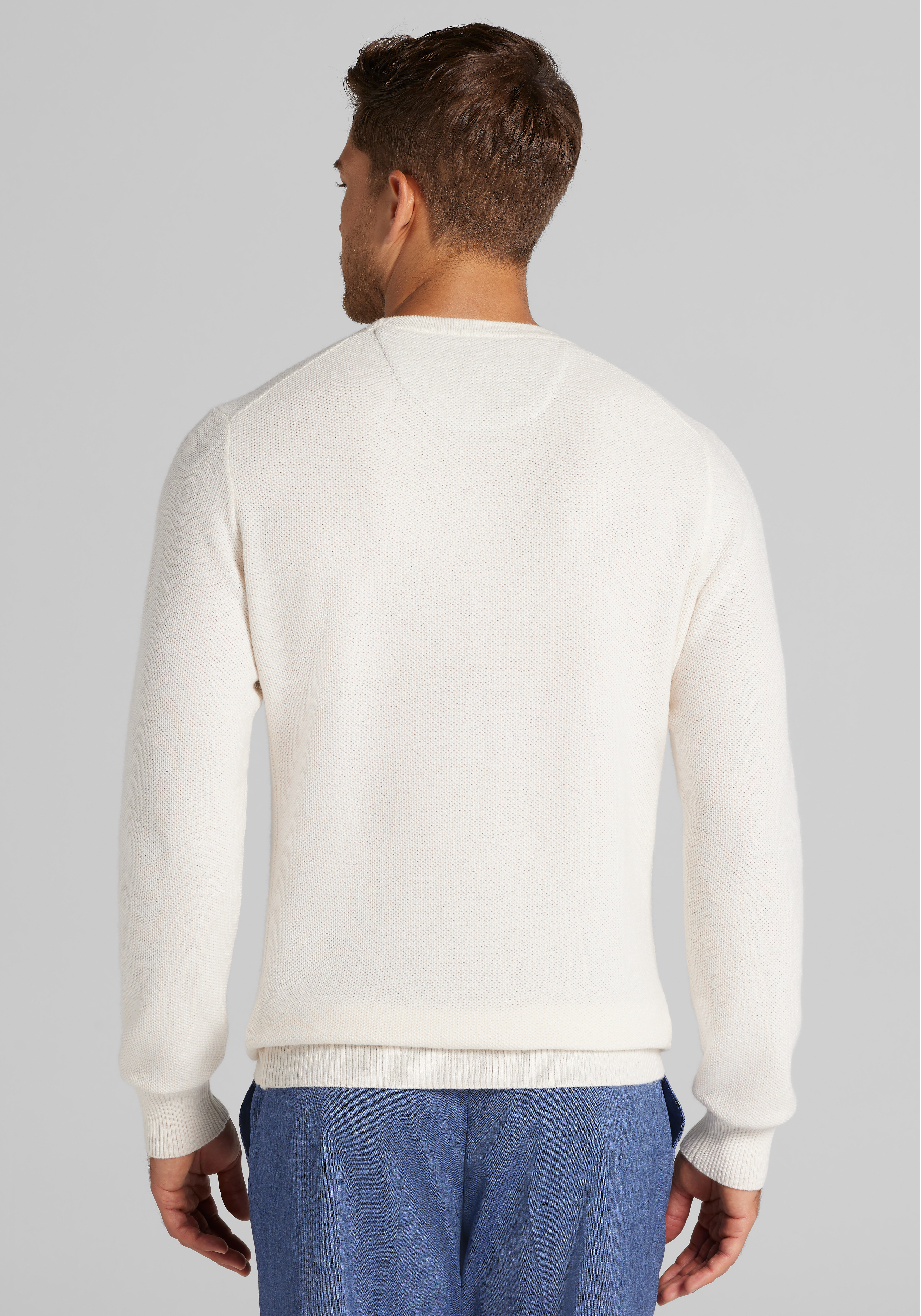 Jos. A. Bank Tailored Fit Honeycomb Crew Neck Sweater CLEARANCE