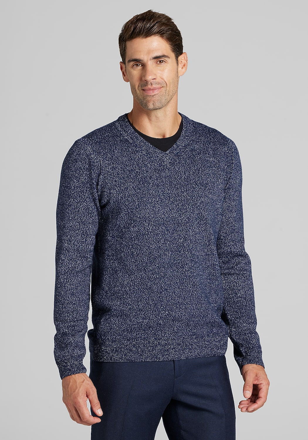 Jos. A. Bank Tailored Fit Jaspe V-Neck Sweater - Big & Tall