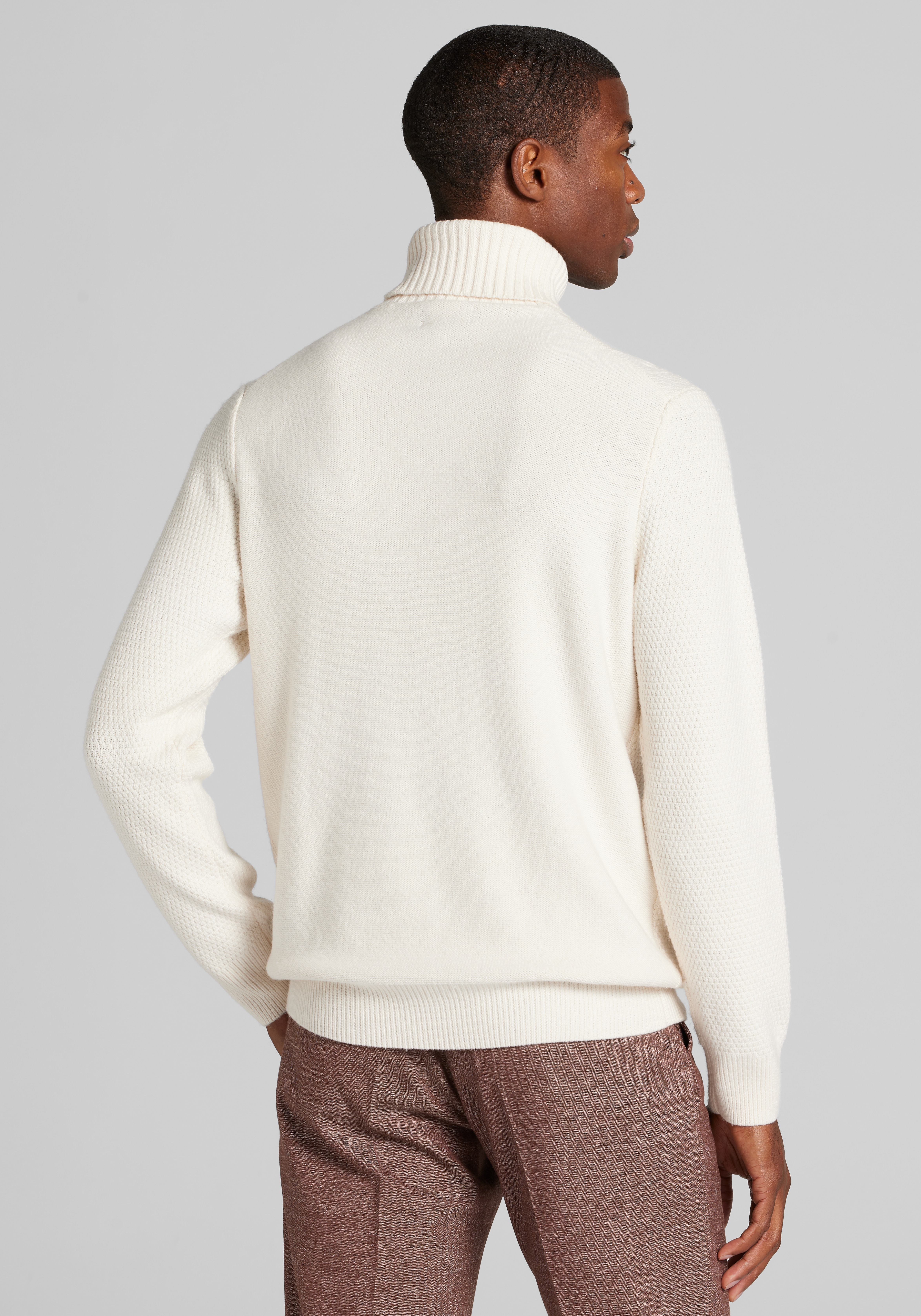 Jos. A. Bank Tailored Fit Cable Knit Turtleneck Sweater - Big & Tall CLEARANCE