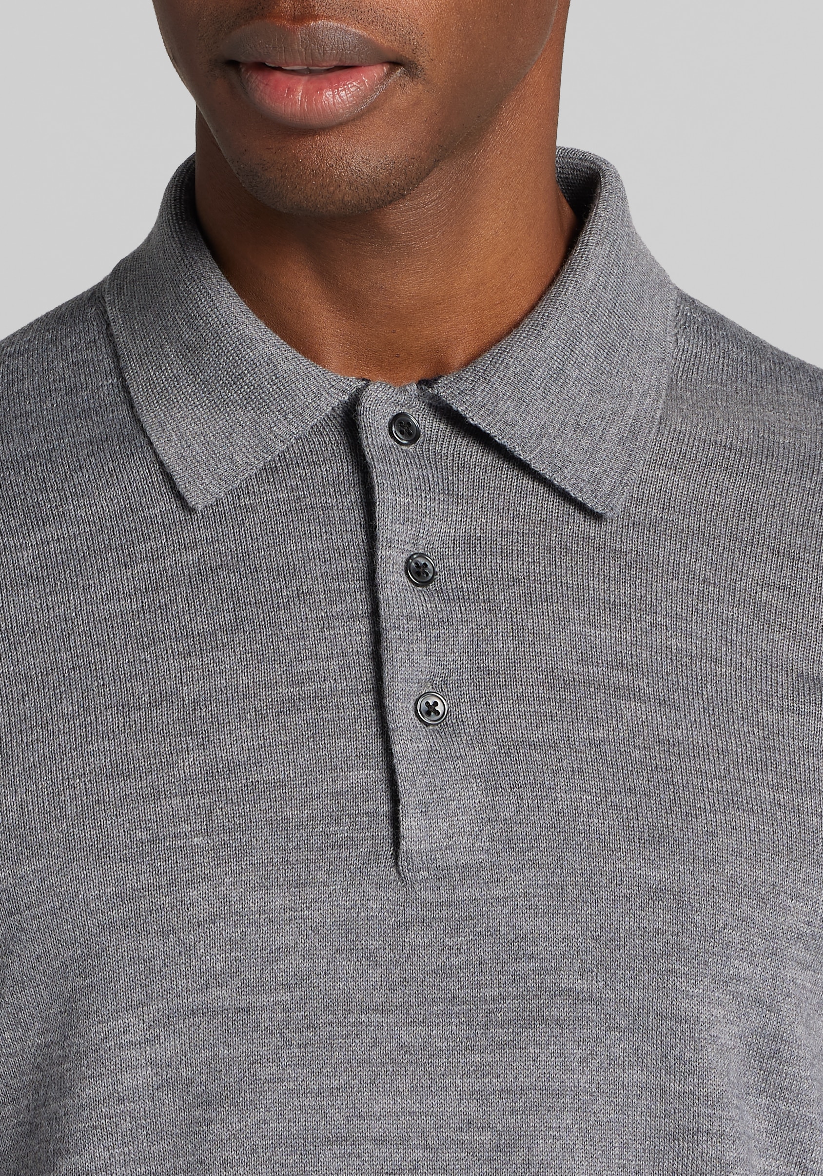 Traveler® Collection Tailored Fit Merino Wool Long-Sleeve Polo Sweater
