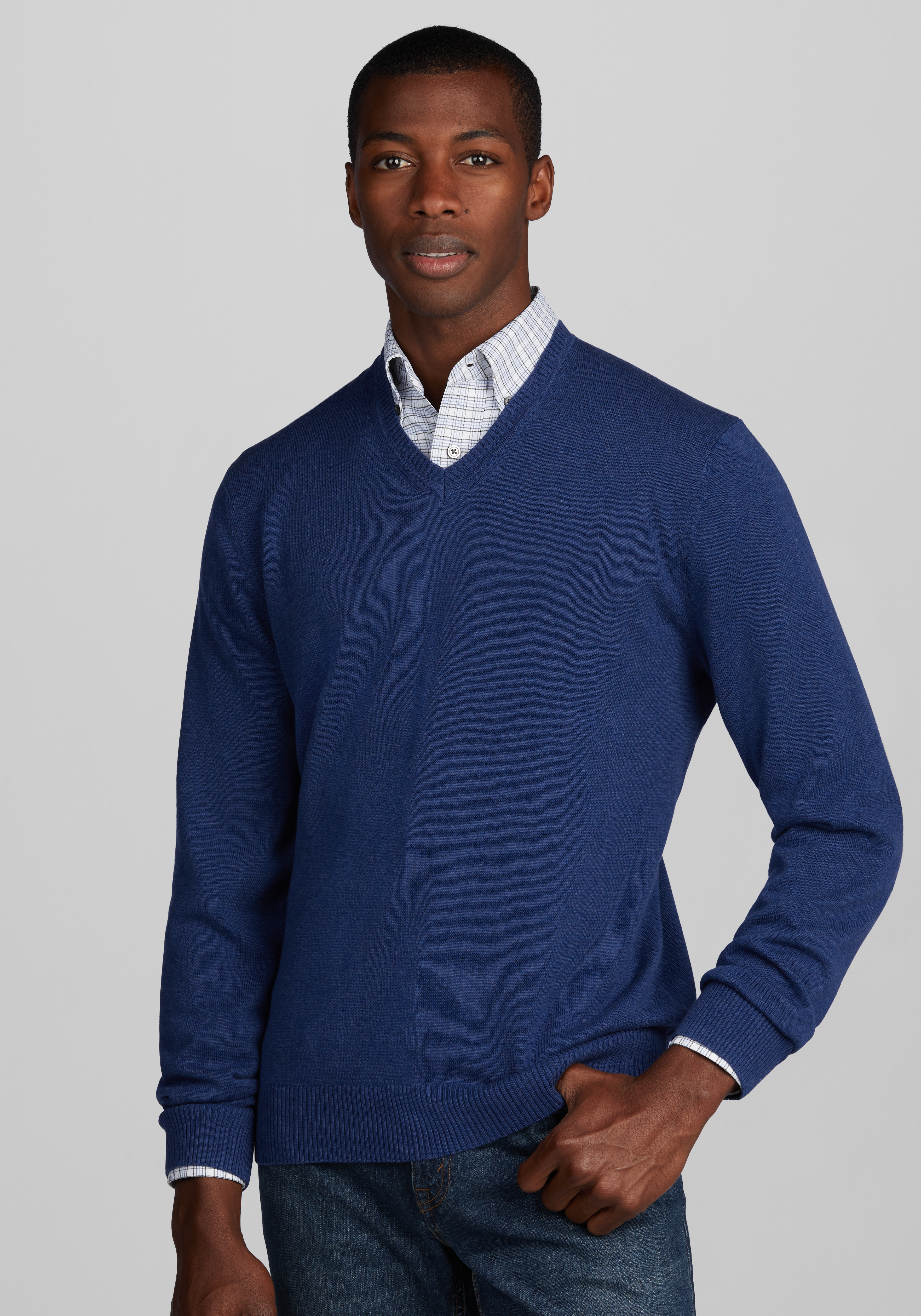 v neck sweater with dress shirt