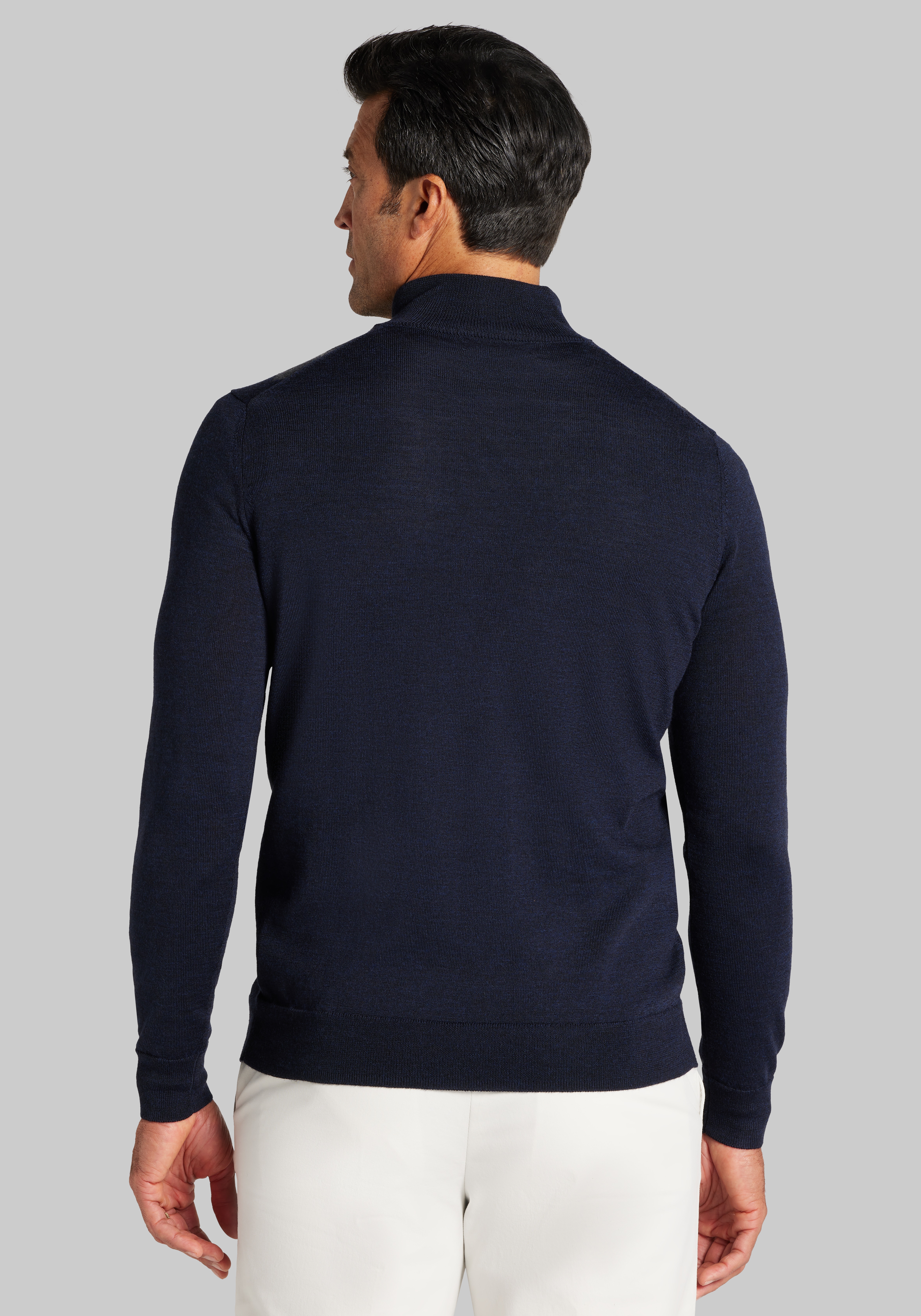 Traveler® Collection Tailored Fit Argyle 1/4 Zip Merino Wool Sweater