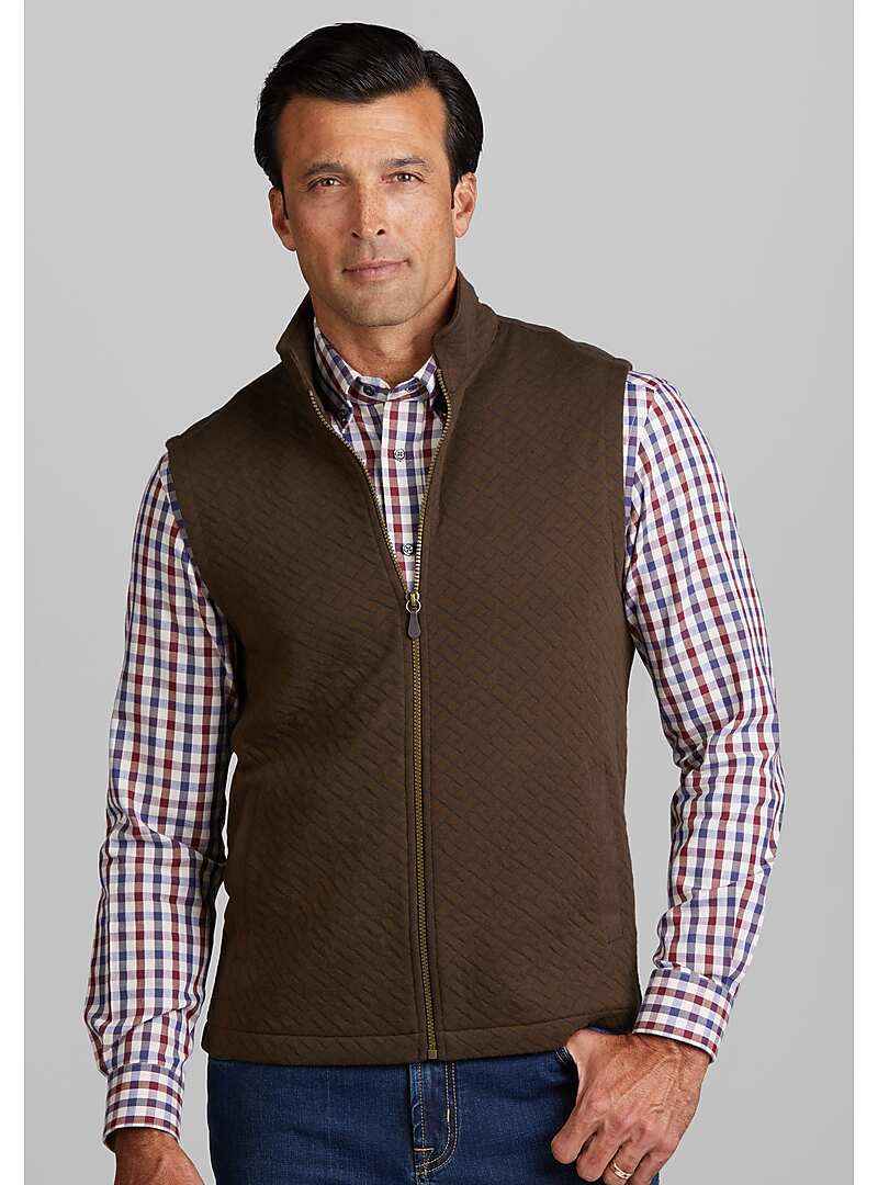 Jos. A. Bank Men's Reserve Collection Traditional Fit Zip Front Vest
