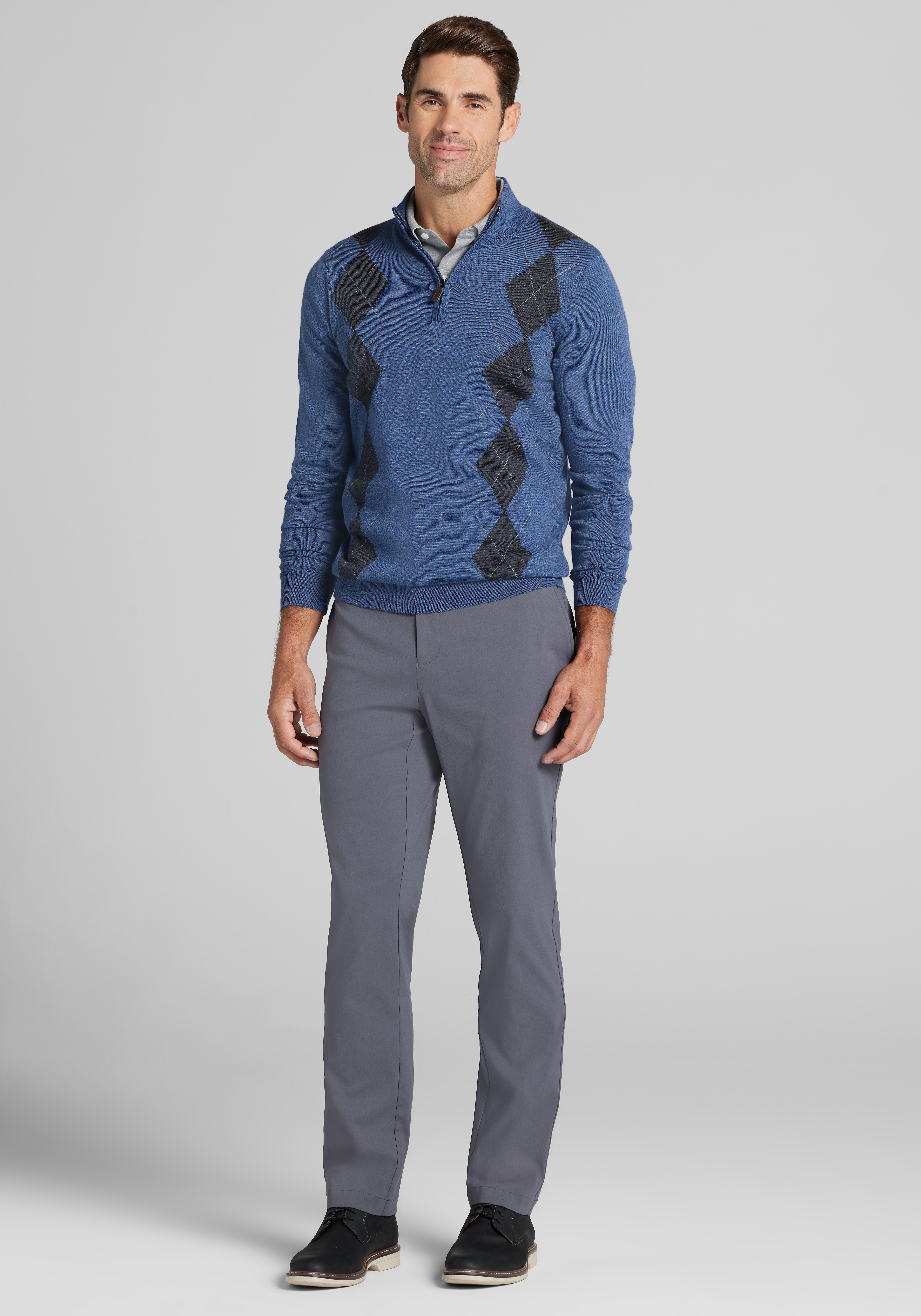 Traveler® Collection Tailored Fit Argyle Merino Wool Blend Sweater