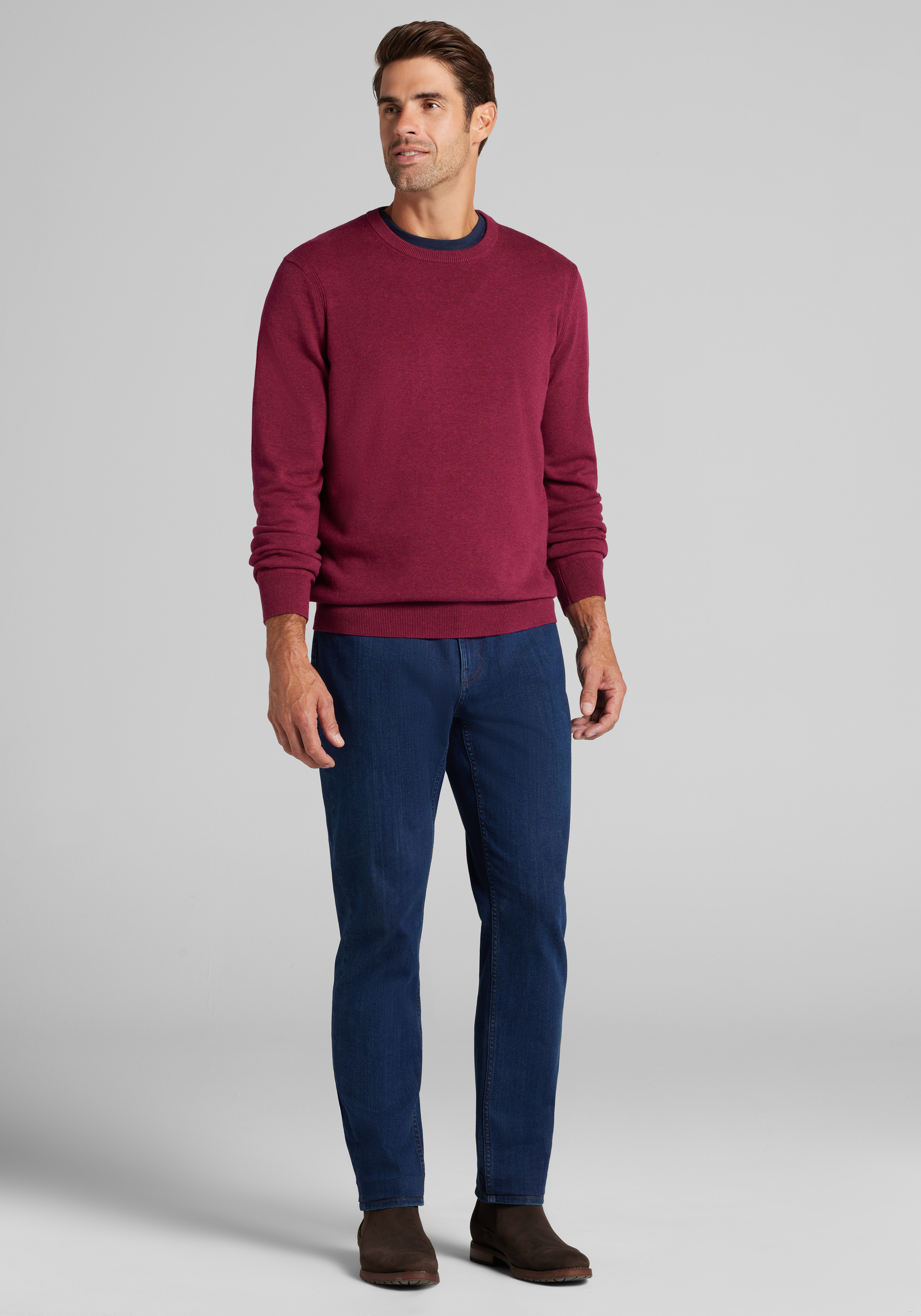 Jos. A. Bank Tailored Fit Pima Cotton Crew Neck Sweater