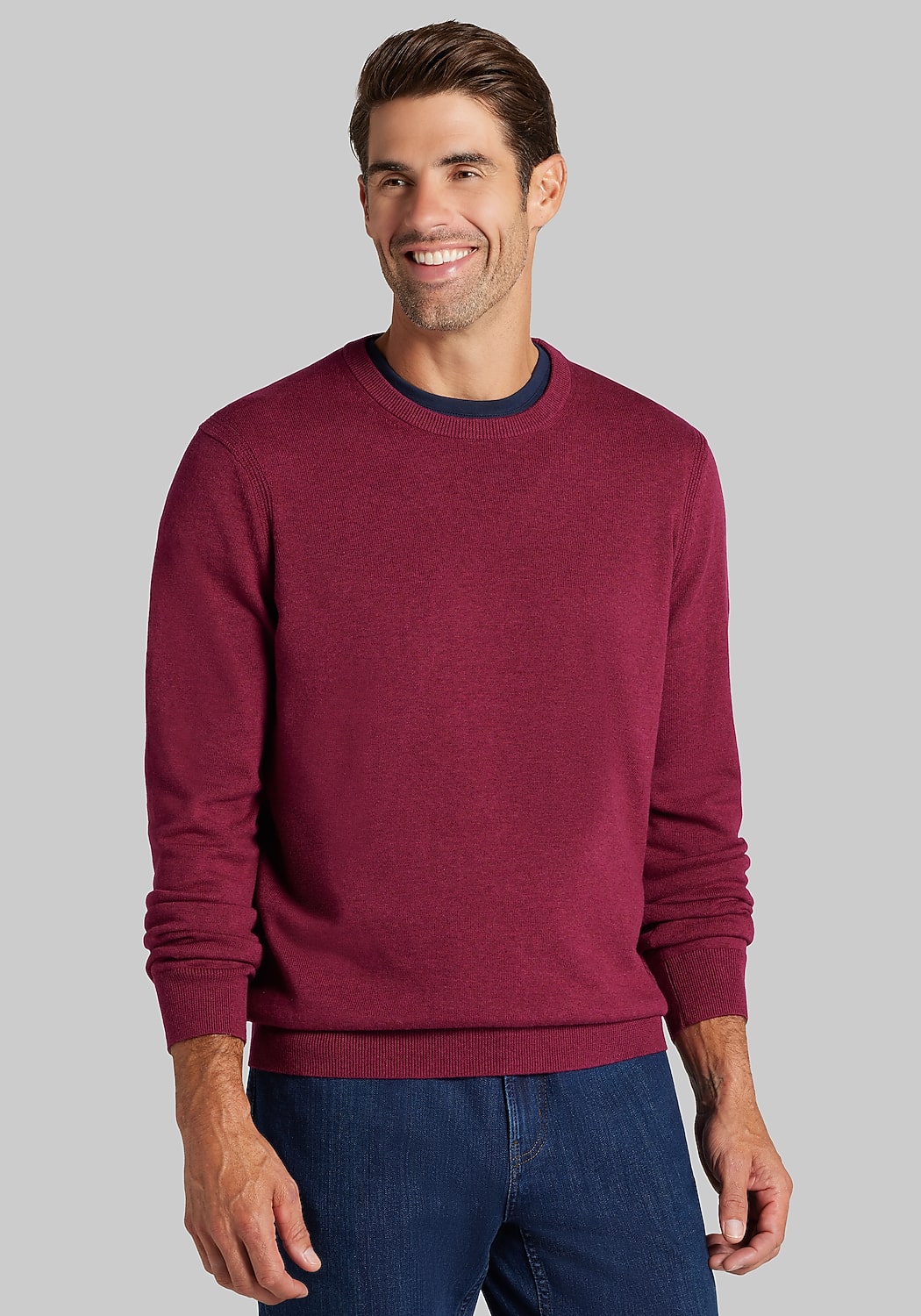 Jos. A. Bank Tailored Fit Pima Cotton Crew Neck Sweater