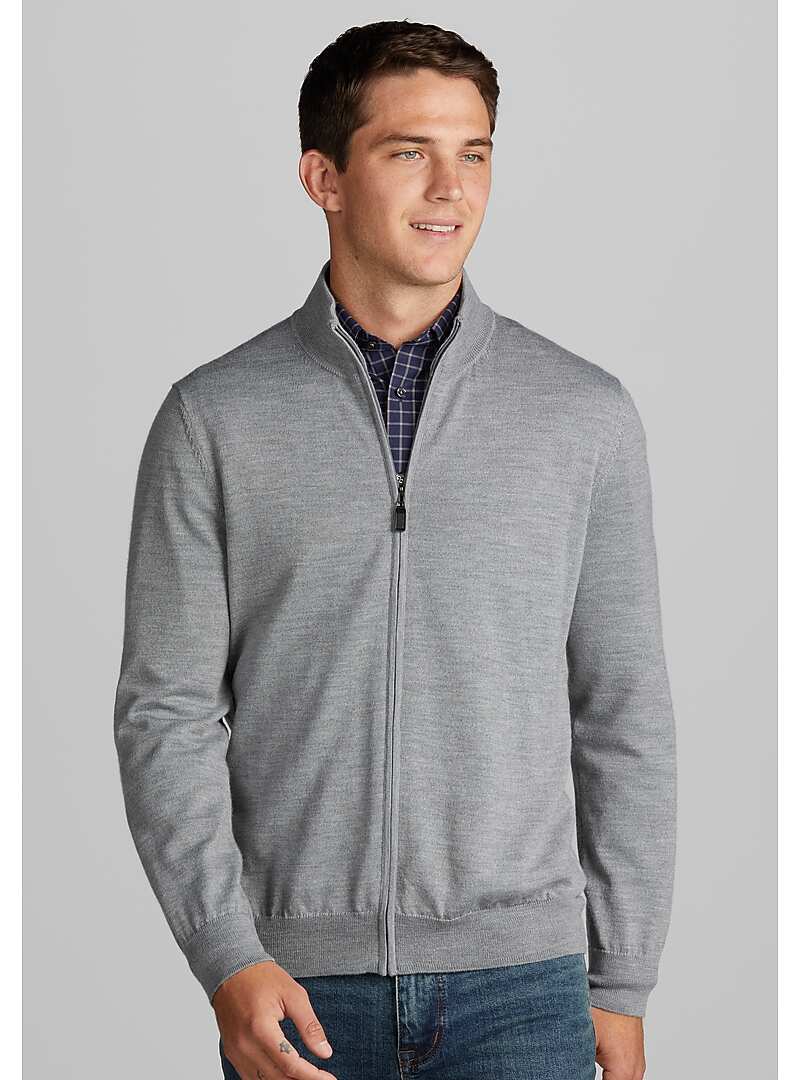 Travel Tech Tailored Fit Full Zip Merino Wool Sweater Big & Tall CLEARANCE All Clearance