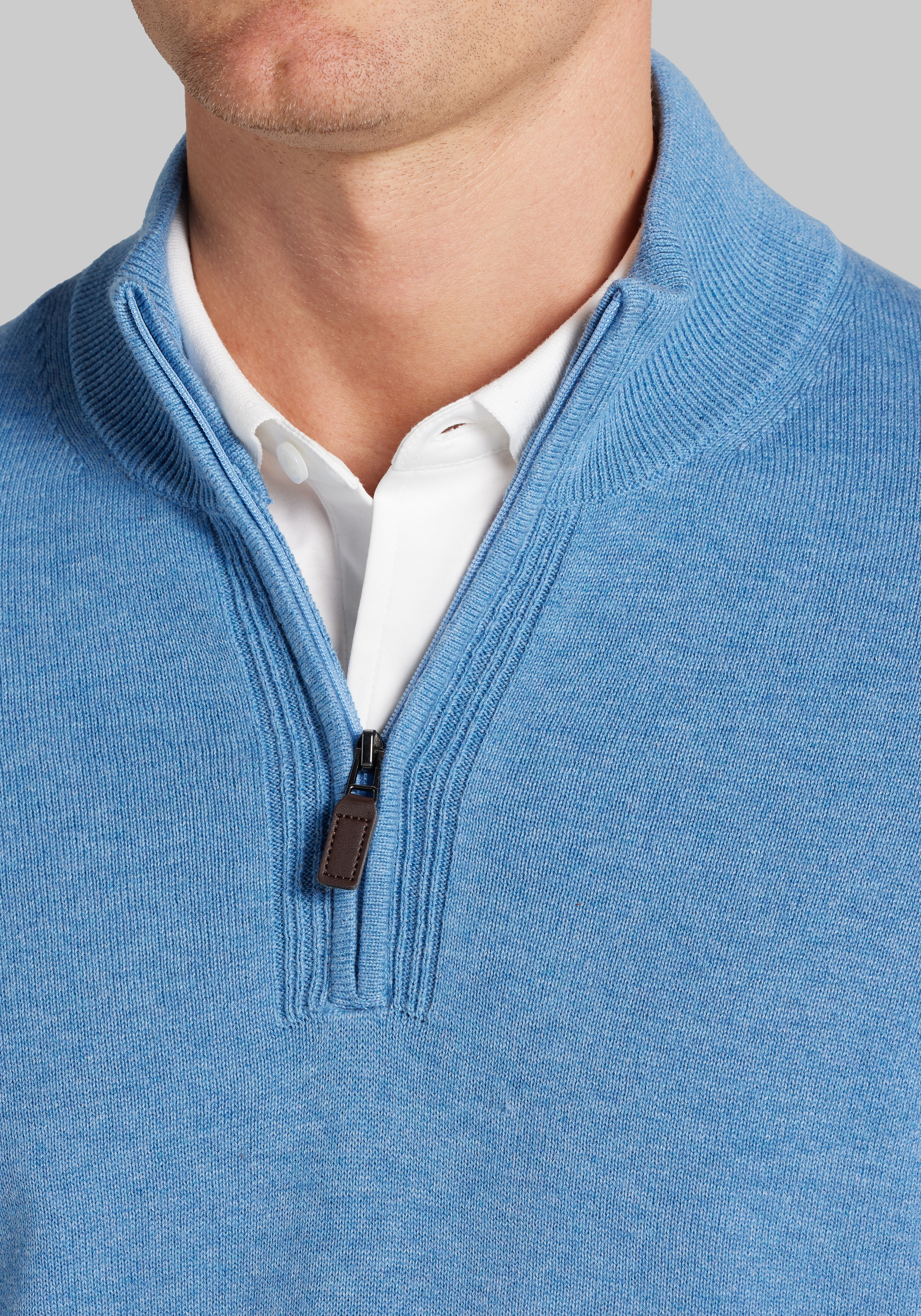 Jos. A. Bank Tailored Fit Pima Cotton 1/4 Zip Sweater