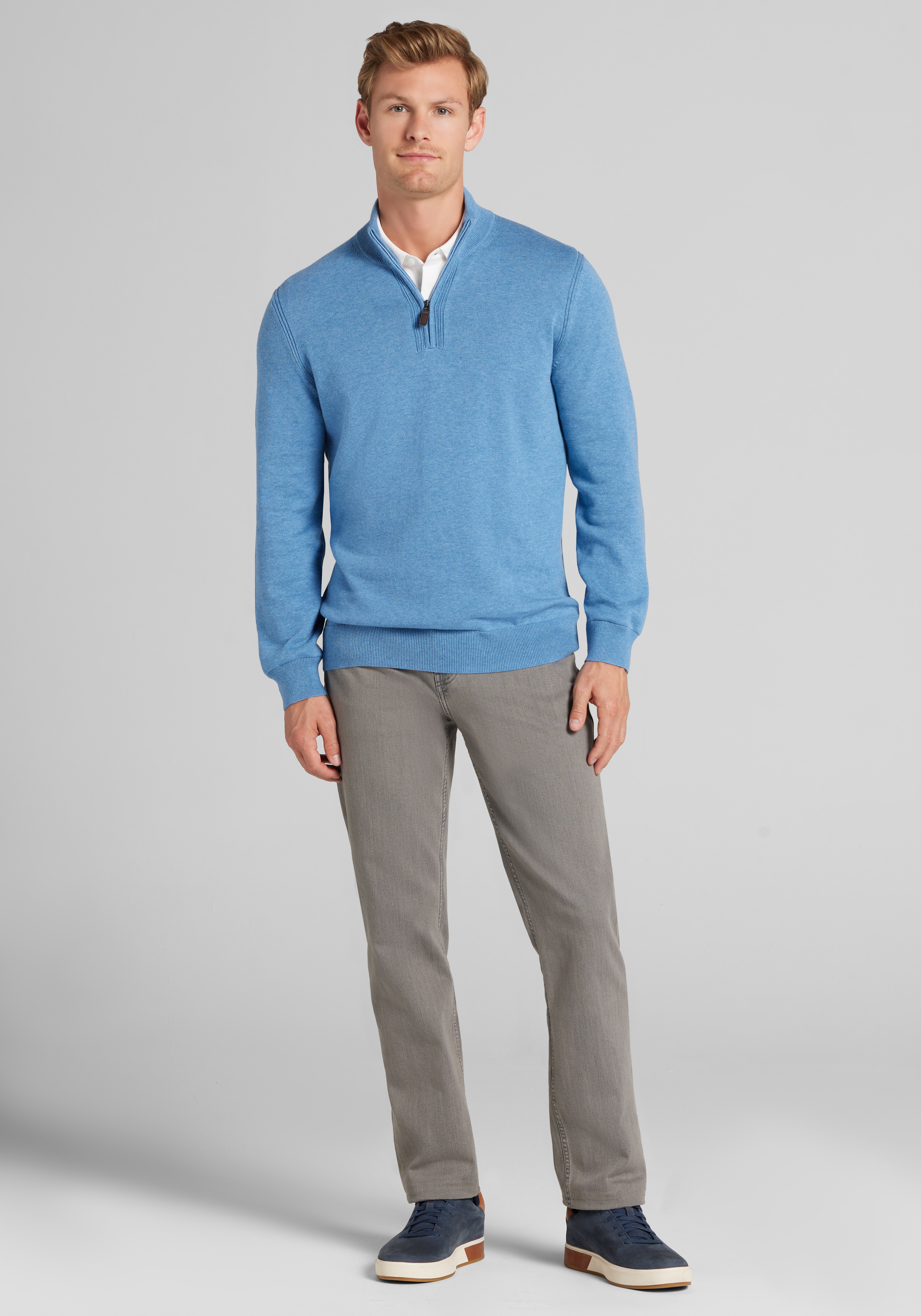 Jos. A. Bank Tailored Fit Pima Cotton 1/4 Zip Sweater