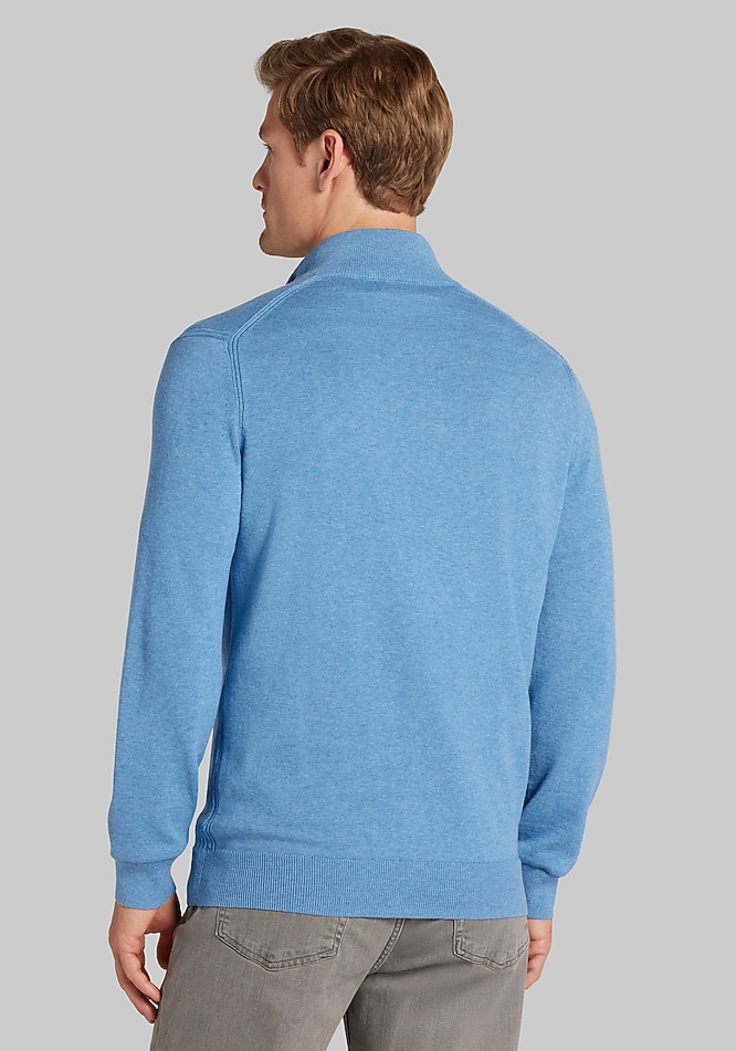 Jos. A. Bank Tailored Fit Pima Cotton 1/4 Zip Sweater - Jos. A