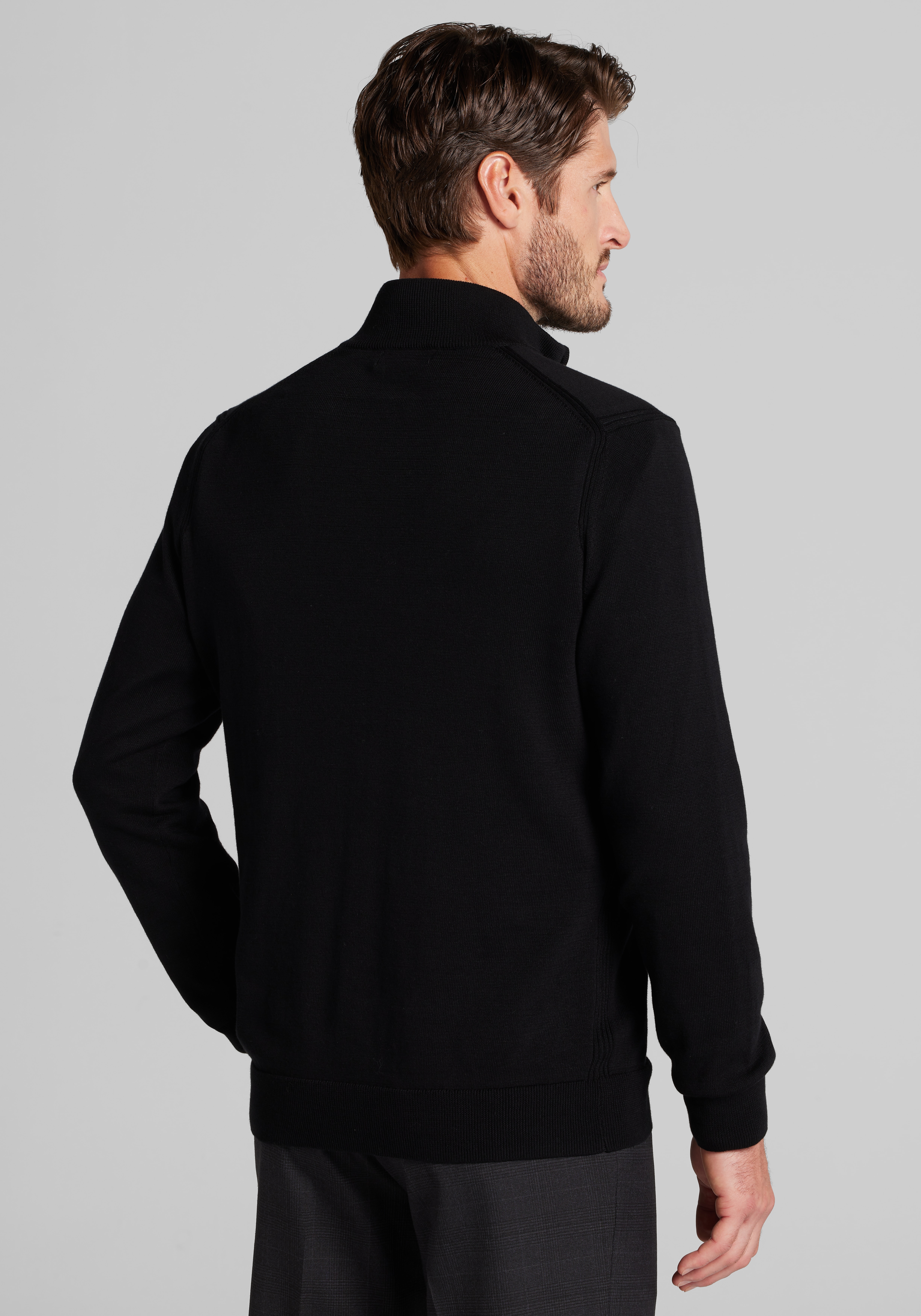 Jos. A. Bank Tailored Fit Pima Cotton Quarter Zip Sweater