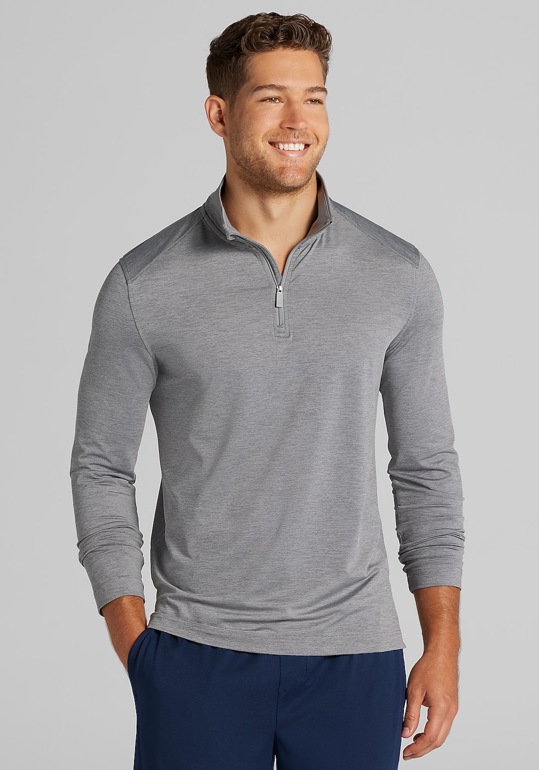 Traveler Collection Tailored Fit Performance Space-Dyed 1/4 Zip Pullover - Big & Tall