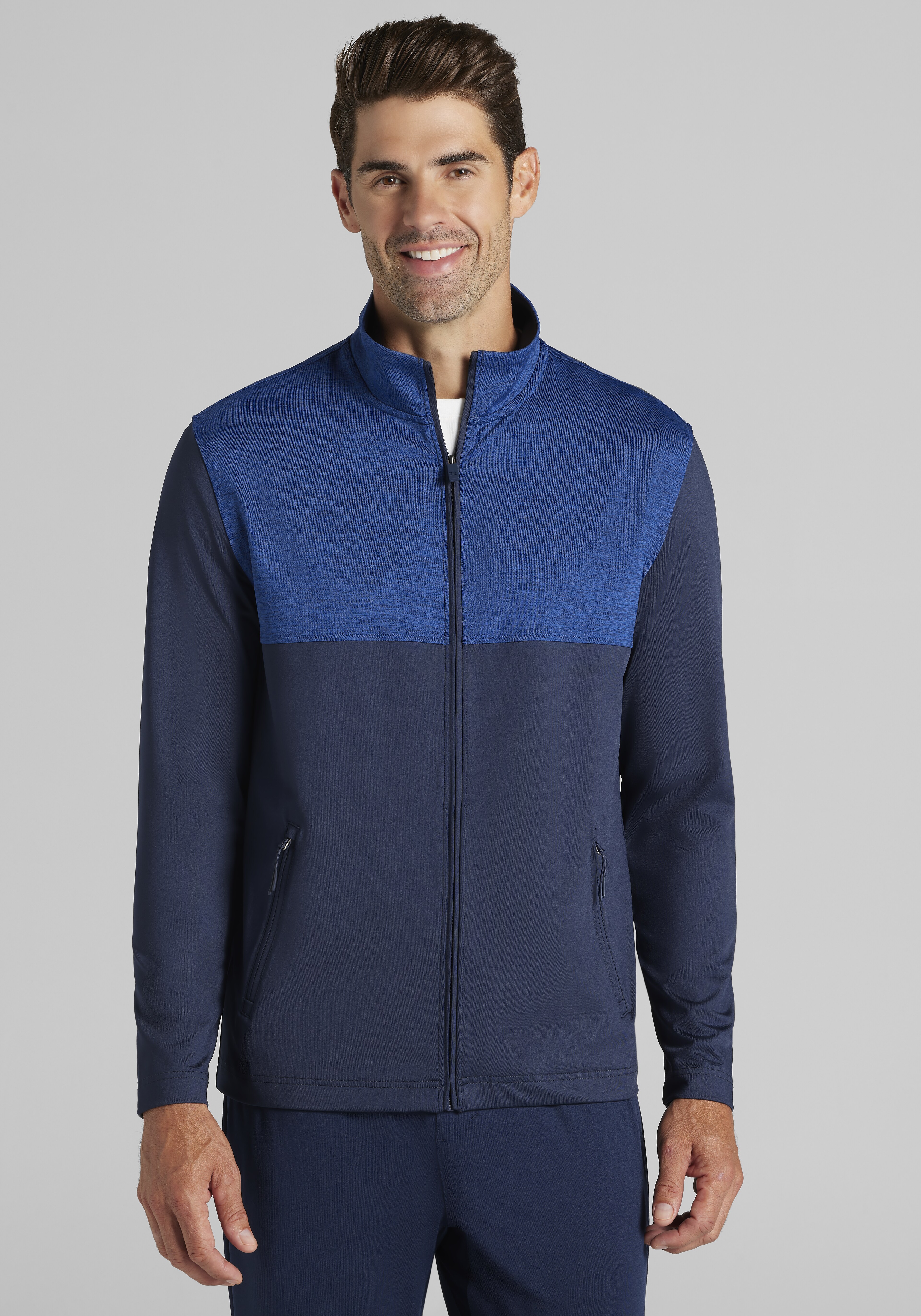 Traveler® Collection Tailored Fit Colorblock Performance Tech Jacket CLEARANCE