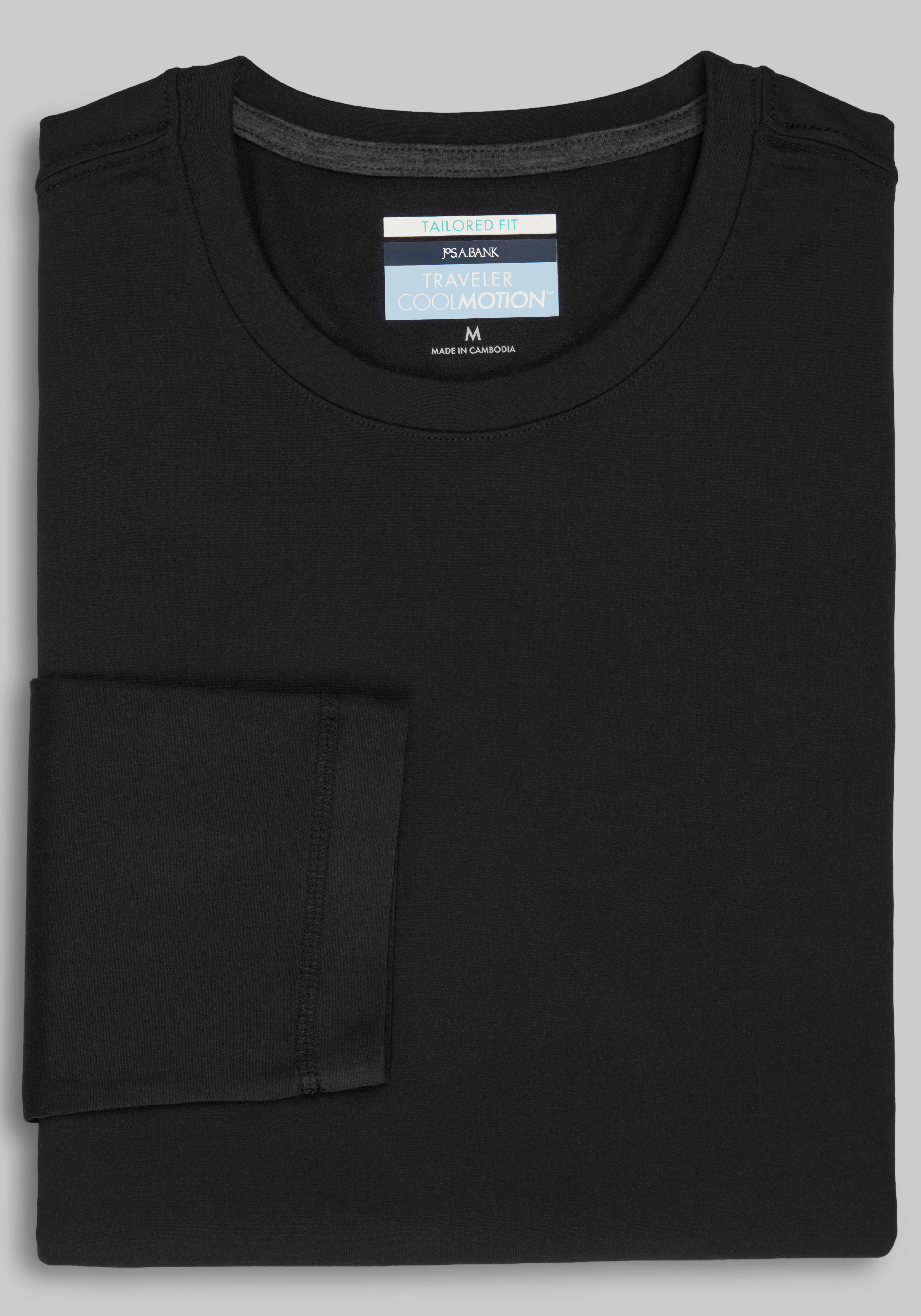 Men's Special Categories, Traveler&reg; COOL<i>MOTION</i> Long Sleeve Crew Neck Shirt - Jos A Bank