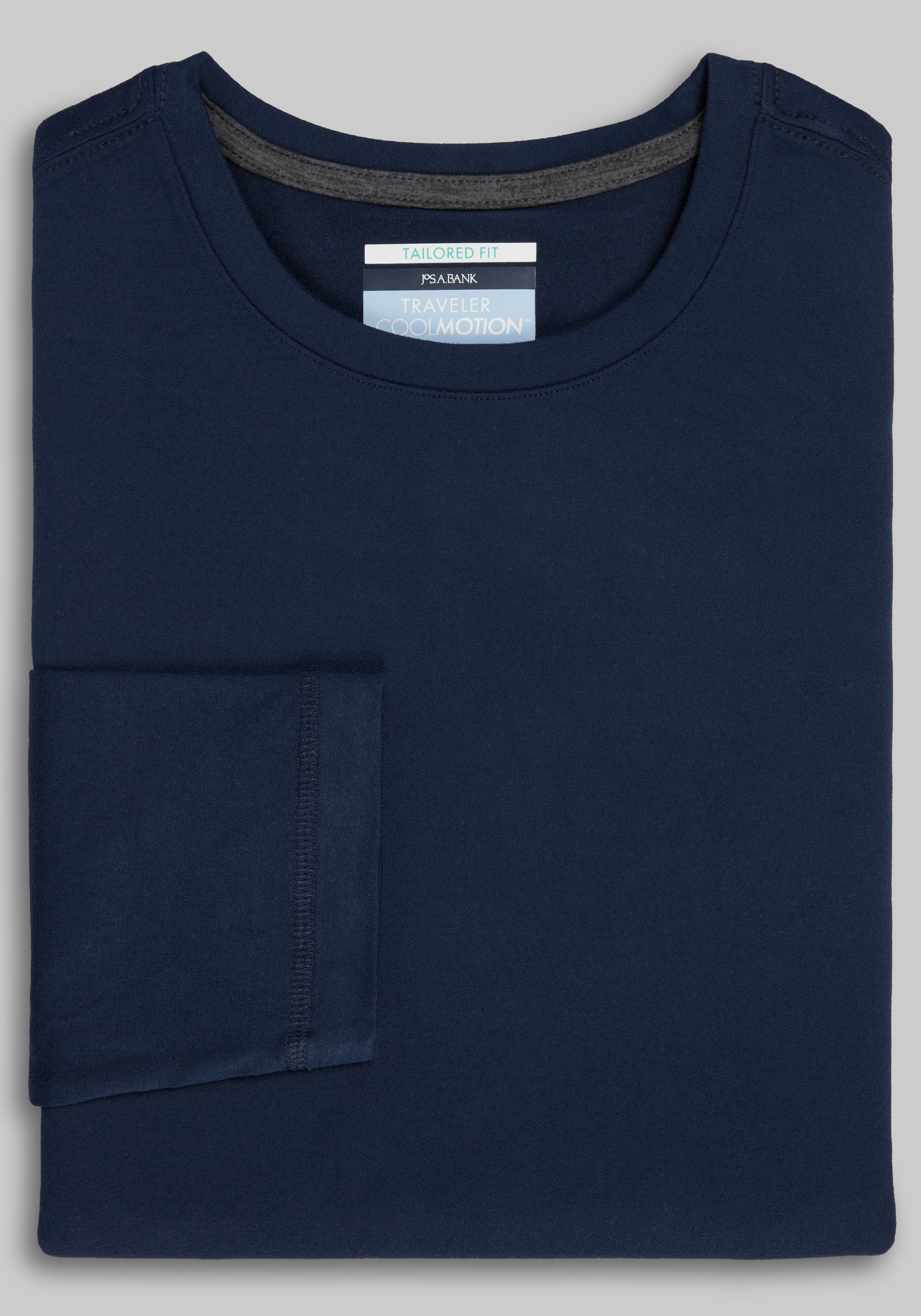 Men's Casual Tops, Traveler COOLMOTION Long Sleeve Crew Neck Shirt - Jos A Bank