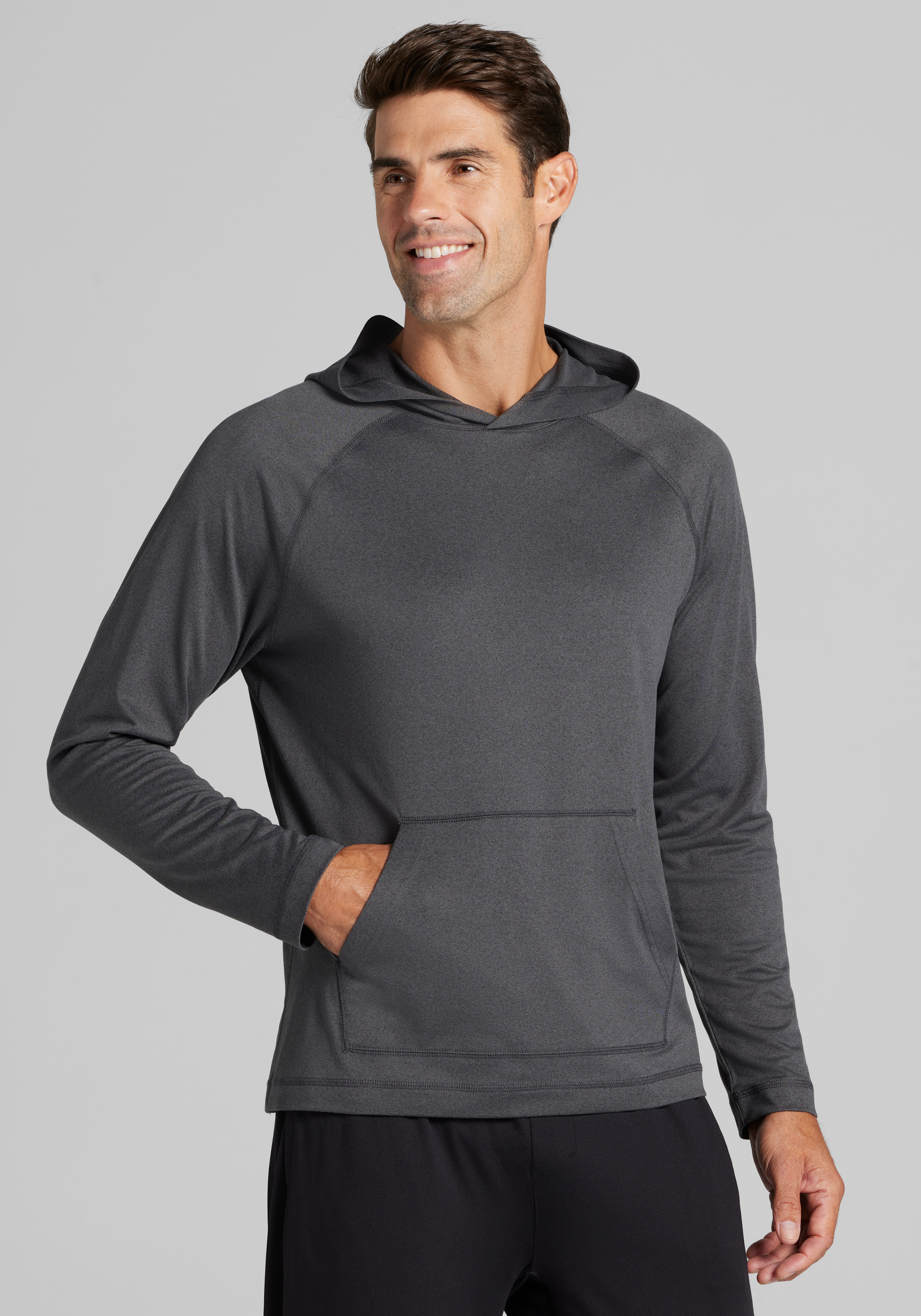 Men's New!, Traveler COOLMOTION Tailored Fit Heathered Hoodie - Jos A Bank