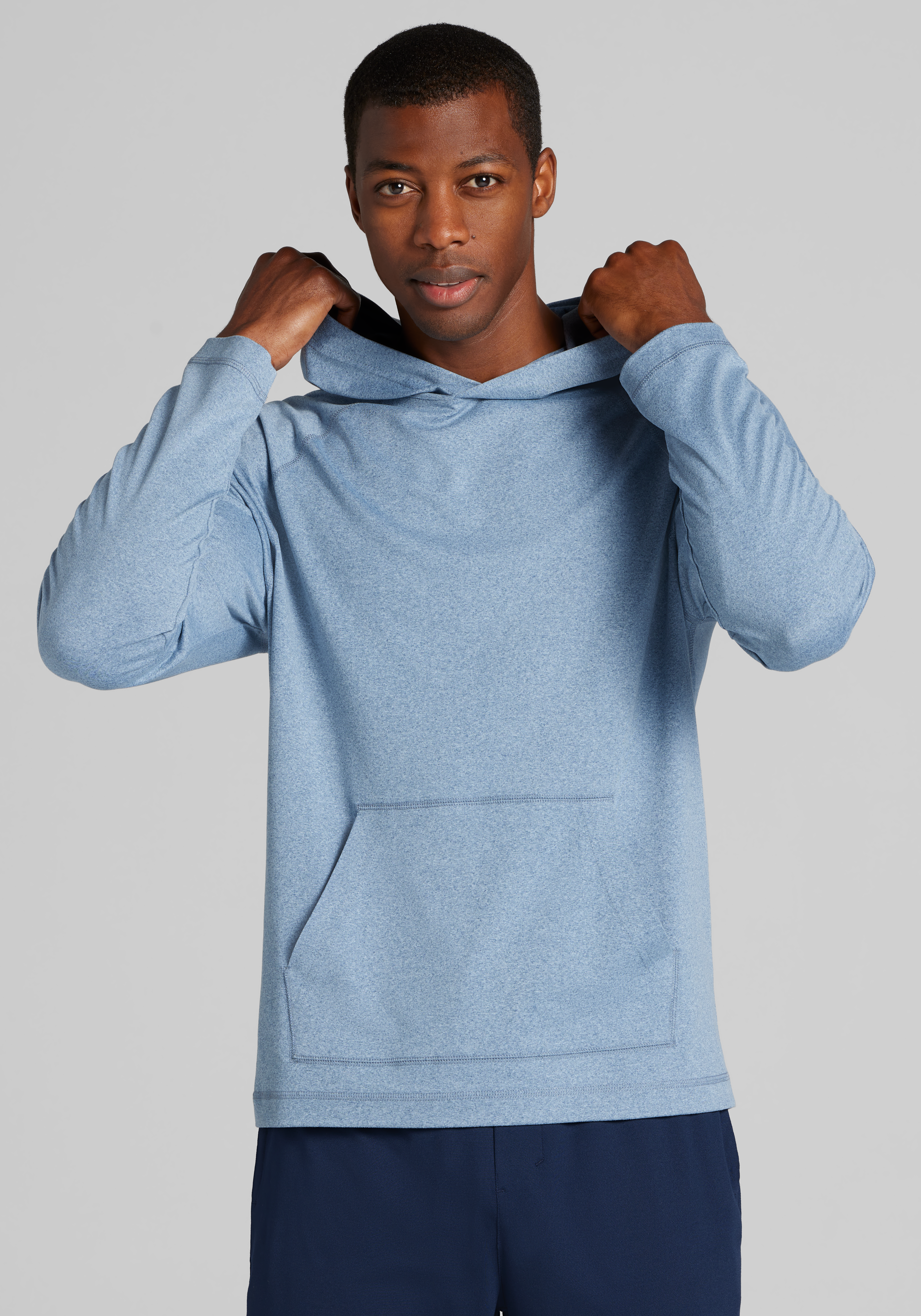 Men's FLYOUT_CATEGORY, Traveler COOLMOTION Tailored Fit Heathered Hoodie - Big & Tall - Jos A Bank