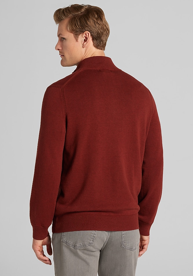 Jos. A. Bank Tailored Fit Pima Cotton 1/4 Zip Sweater - Big & Tall