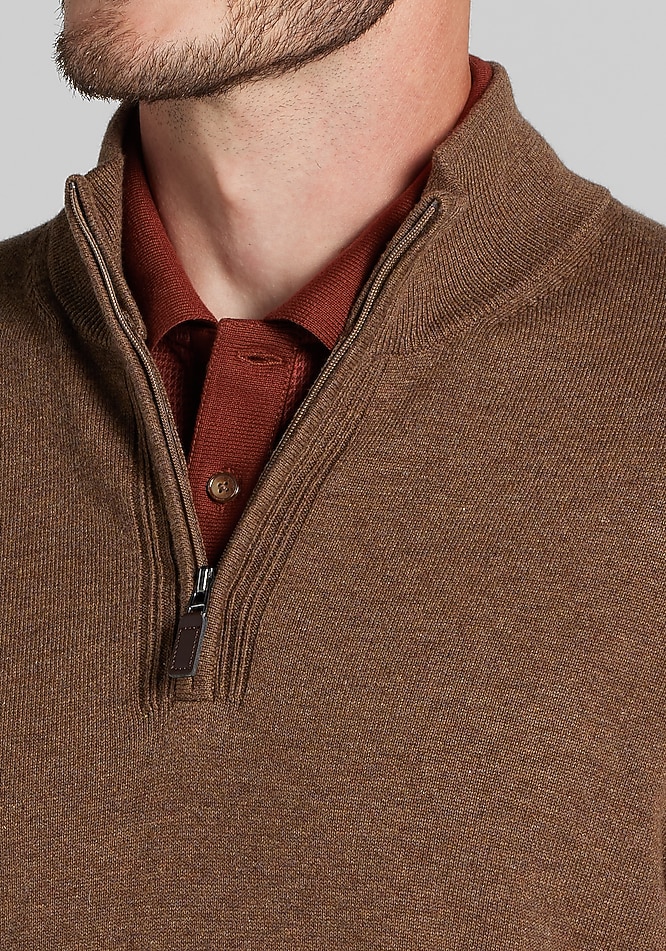 Jos. A. Bank Tailored Fit Pima Cotton 1/4-Zip Sweater - Jos. A