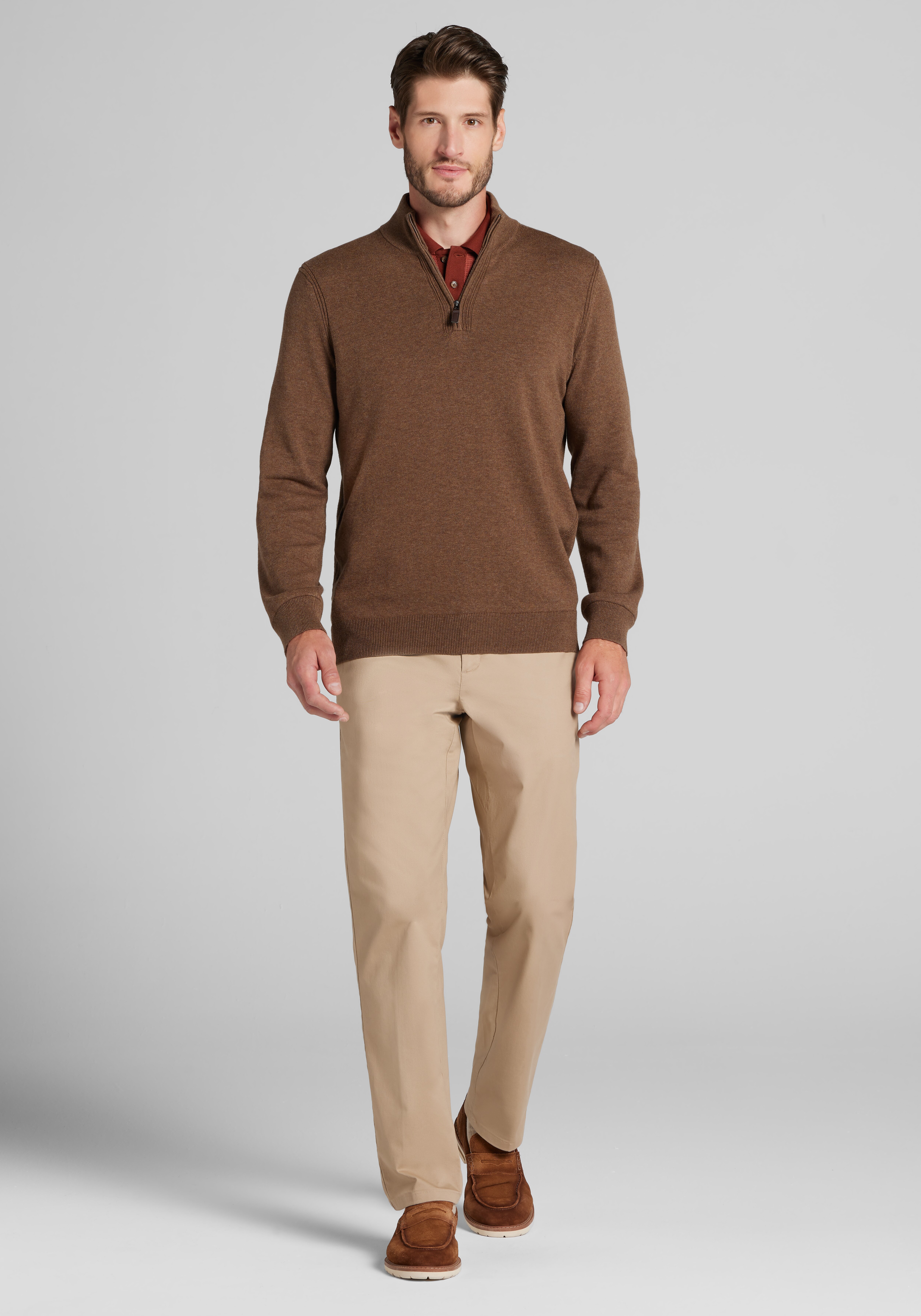 Jos. A. Bank Tailored Fit Pima Cotton 1/4-Zip Sweater