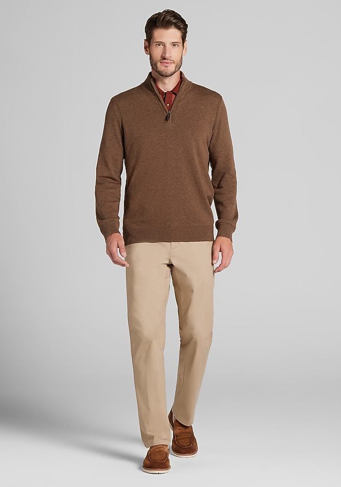 Jos. A. Bank Tailored Fit Pima Cotton 1/4-Zip Sweater - Jos. A
