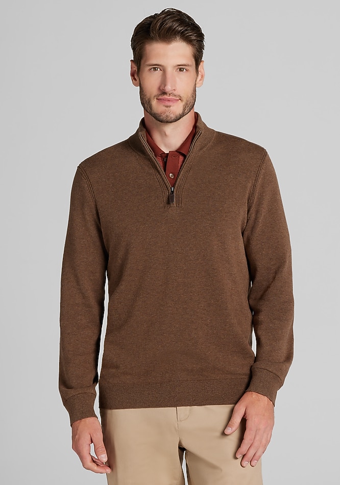 Jos. A. Bank Tailored Fit Pima Cotton 1/4-Zip Sweater - Big & Tall