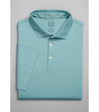 Jos. A. Bank Traditional Fit Interlock Knit Solid Polo CLEARANCE
