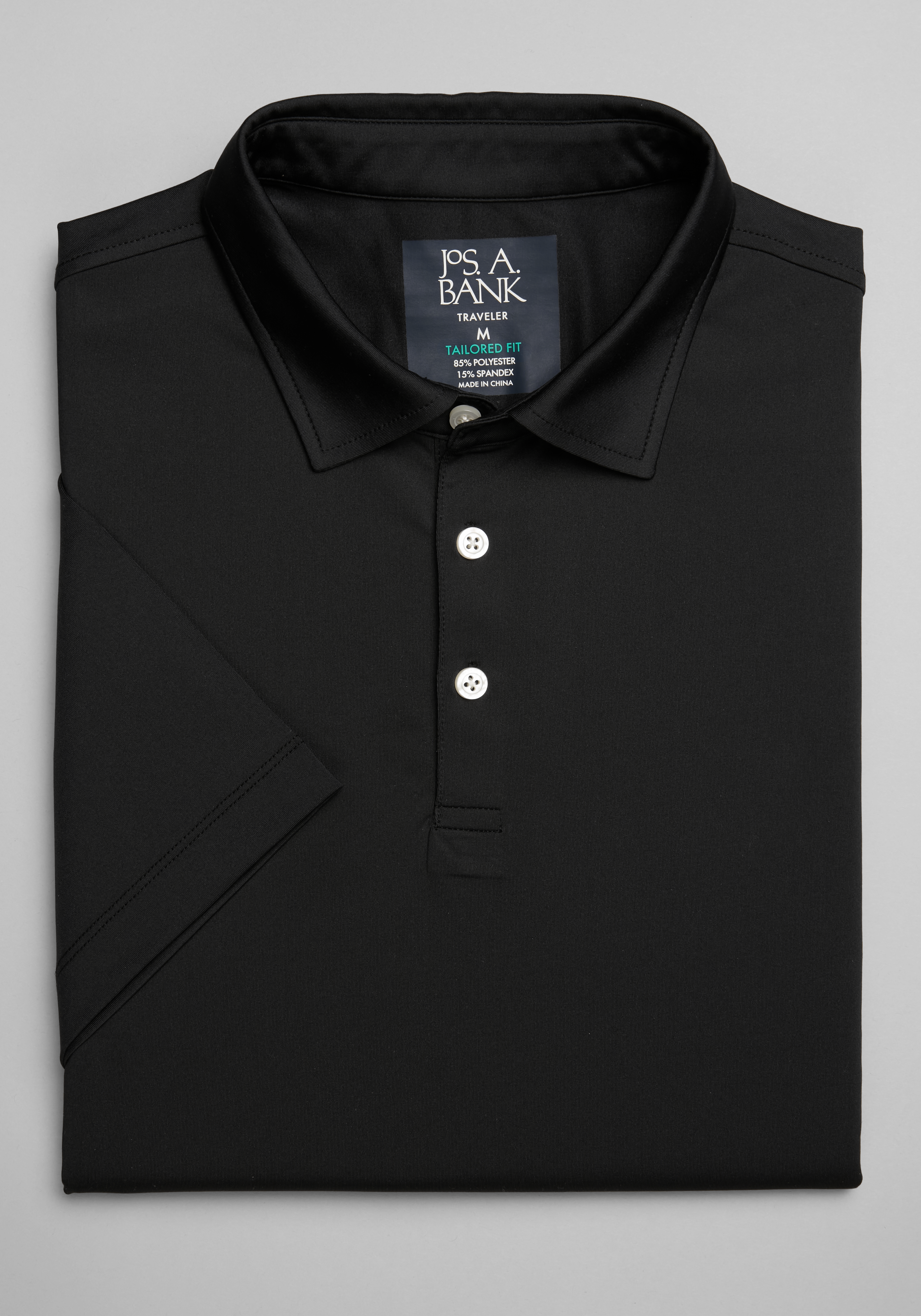 Men's Casual Tops, Traveler&reg; Collection Tailored Fit Solid Performance Polo - Jos A Bank