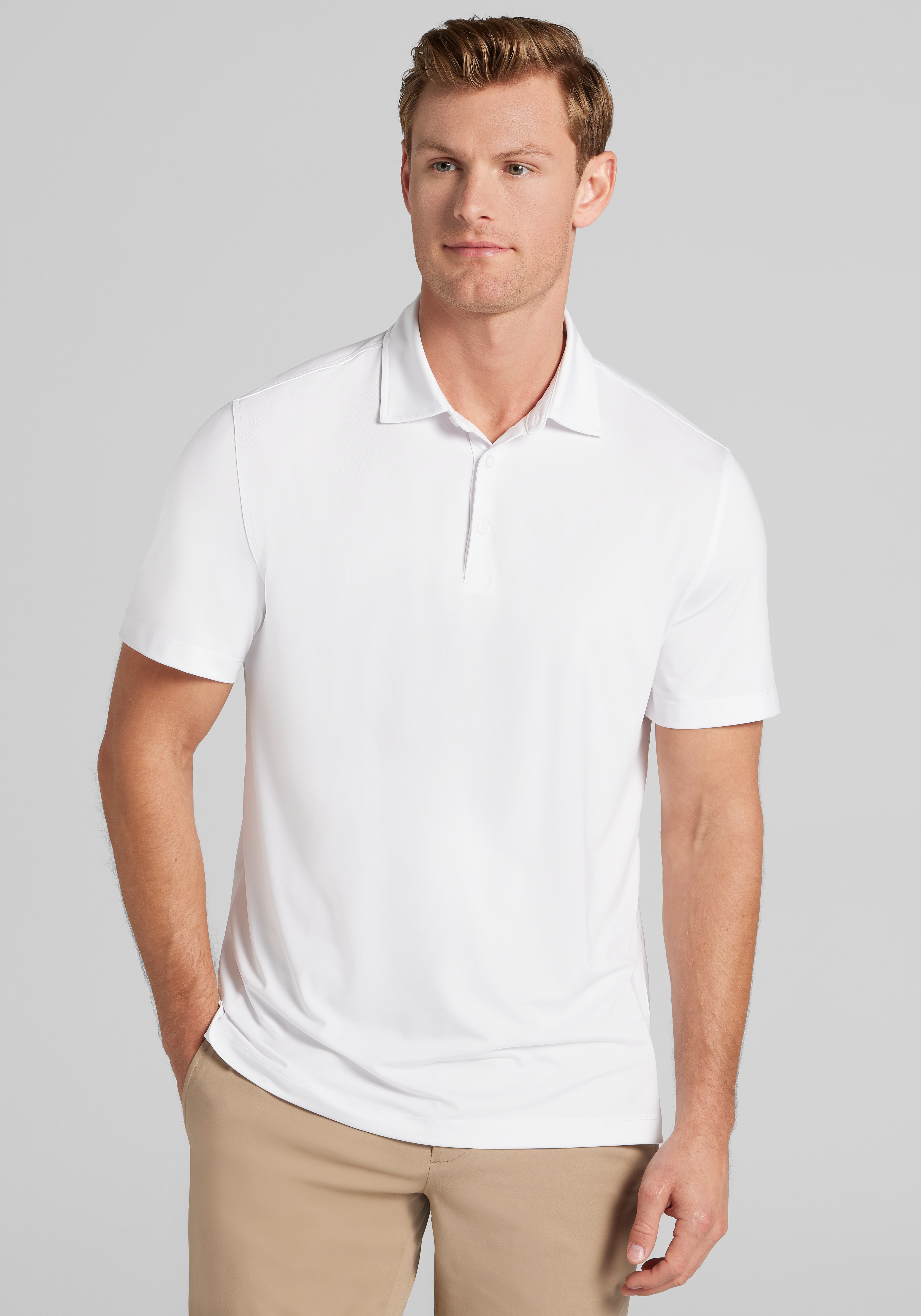 Men's Casual Tops, Traveler? Collection Tailored Fit Performance Short Sleeve Polo - Jos A Bank
