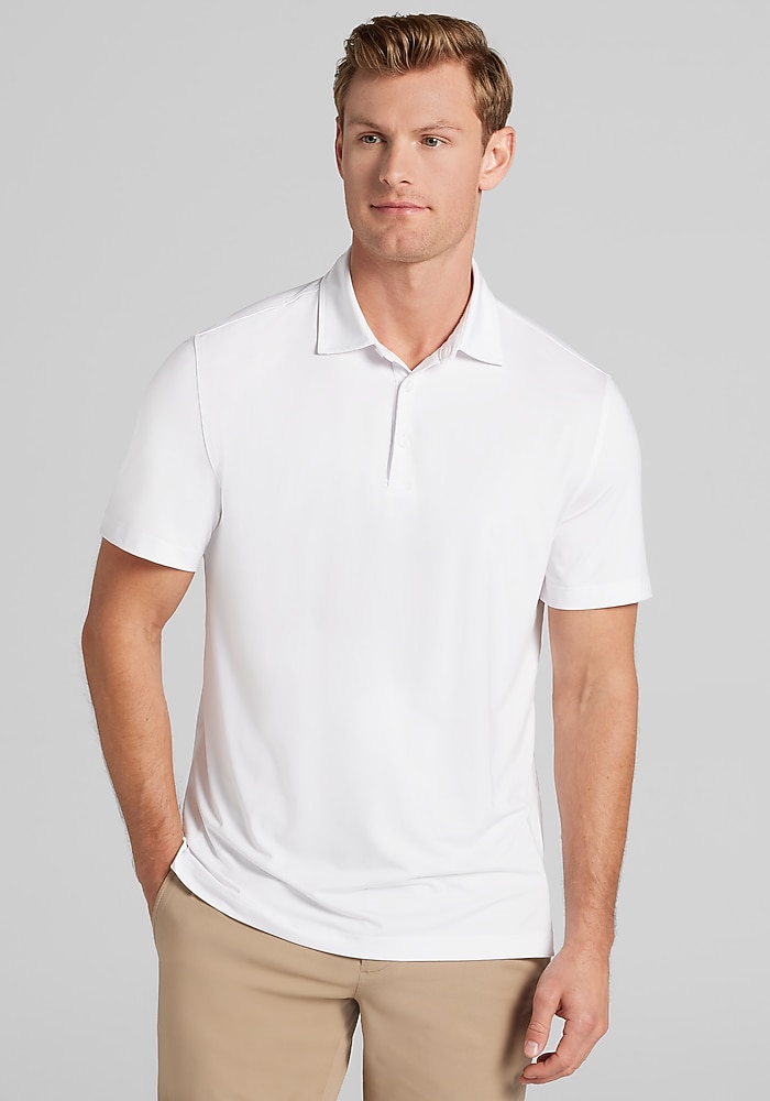Traveler Collection Tailored Fit Performance Short Sleeve Polo (Bright White-10)