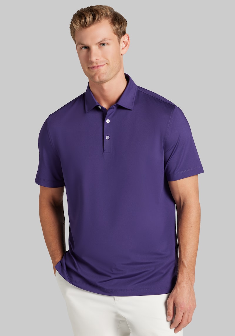 Men's Big & Tall Traveler Collection Tailored Fit Performance Short Sleeve Polo at Jos. A. Bank, Dark Purple, Size 2 X Tall - Shirts