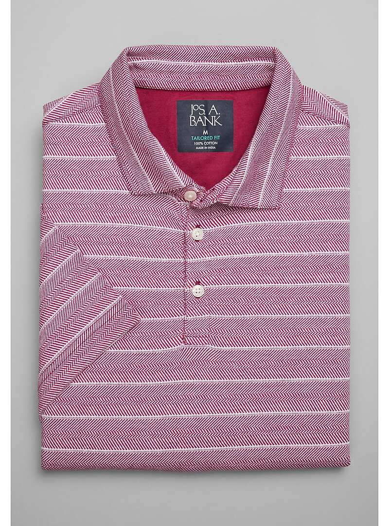 Jos. A. Bank Tailored Fit Herringbone Jacquard Polo CLEARANCE All