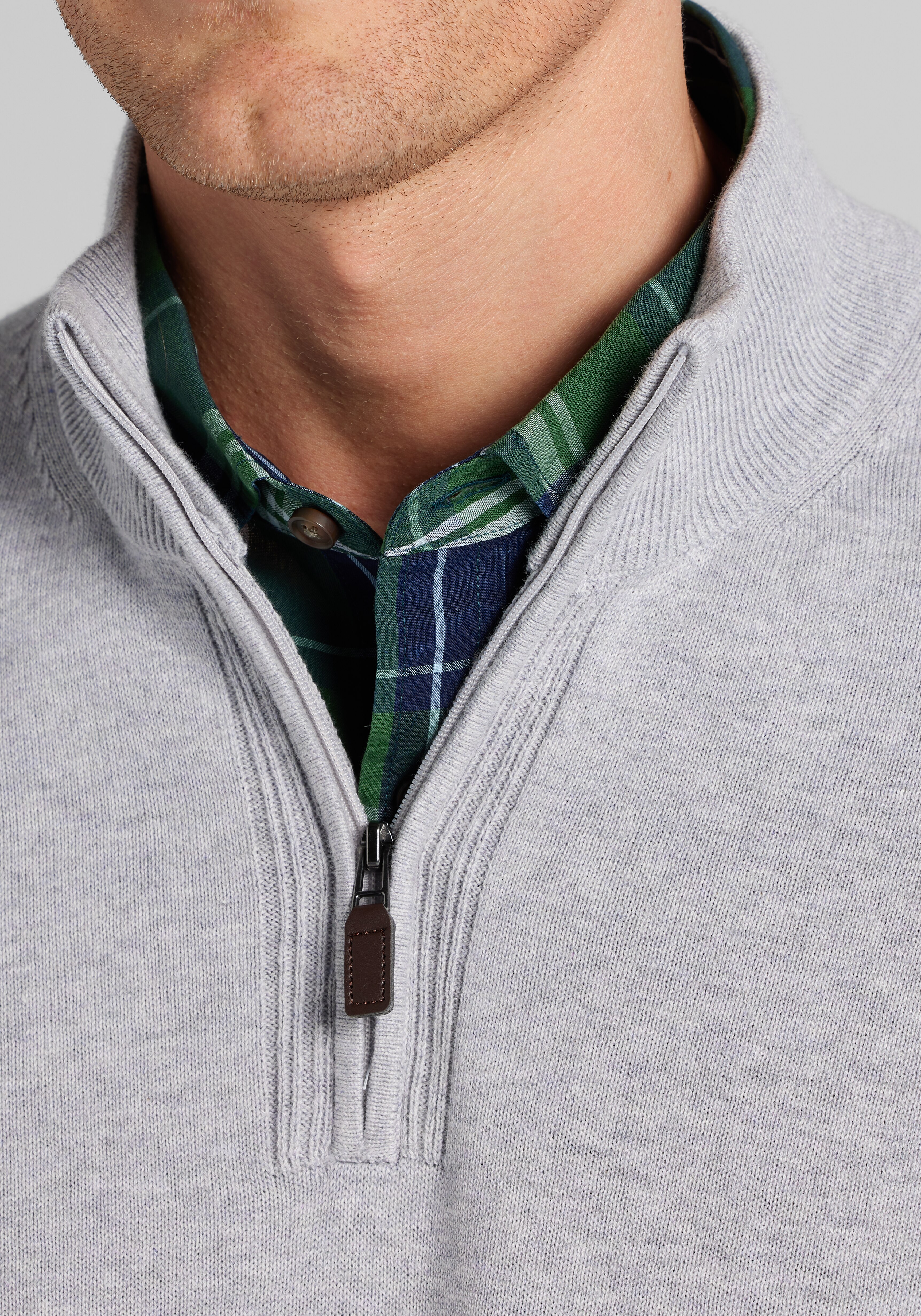 Jos. A. Bank Tailored Fit 1/4 Zip Pima Sweater