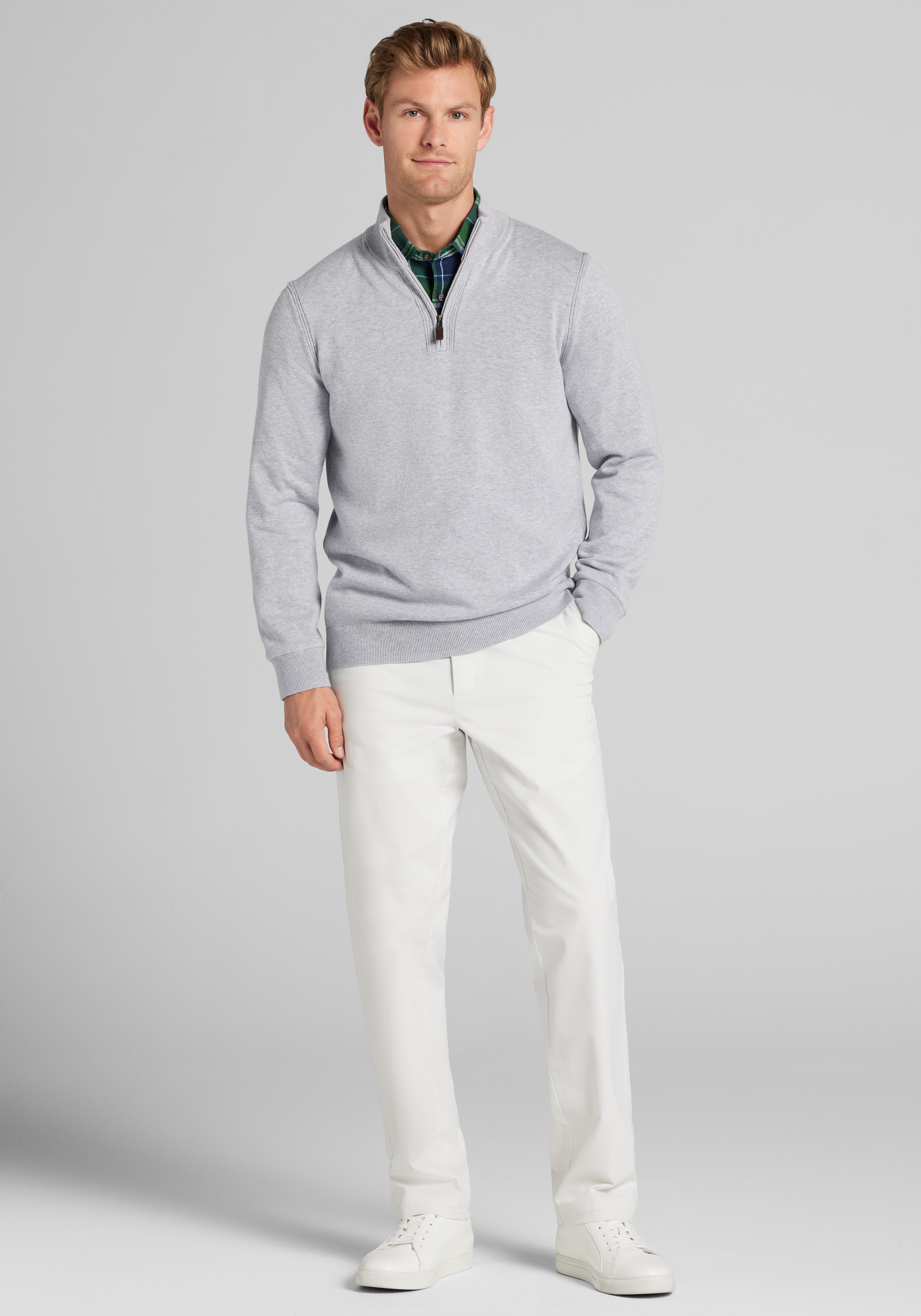 Jos. A. Bank Tailored Fit 1/4 Zip Pima Sweater