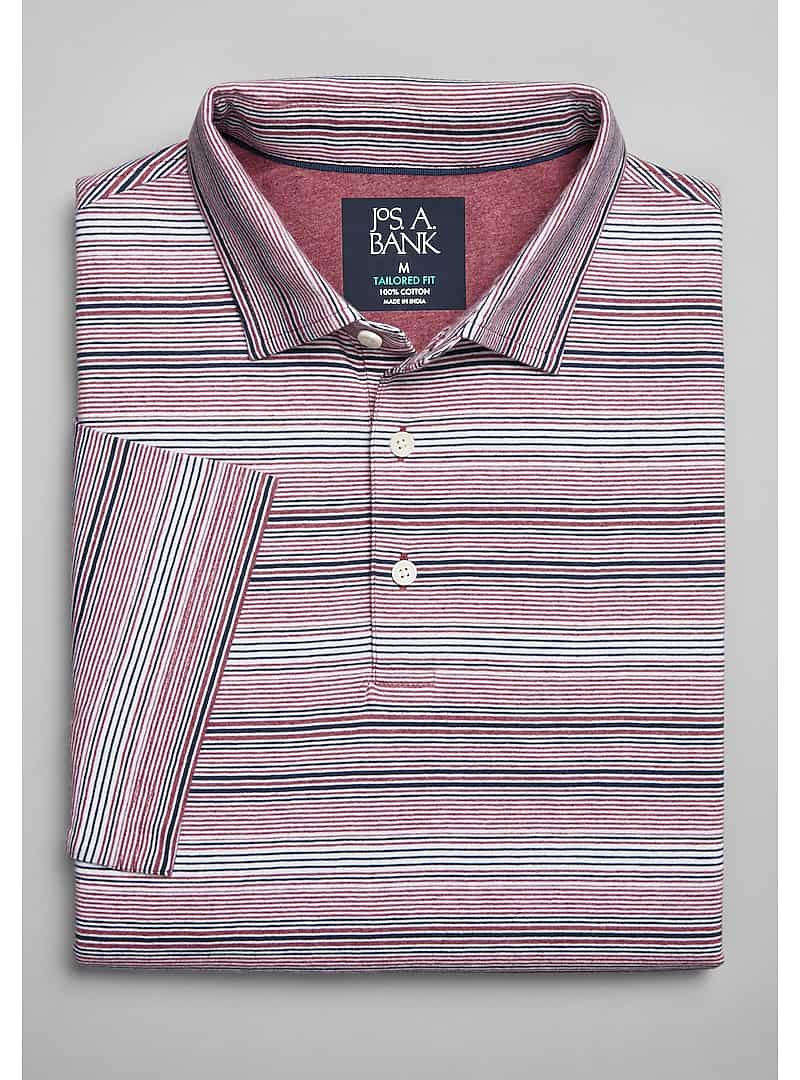 Jos. A. Bank Tailored Fit Variegated Heather Stripe Polo CLEARANCE ...